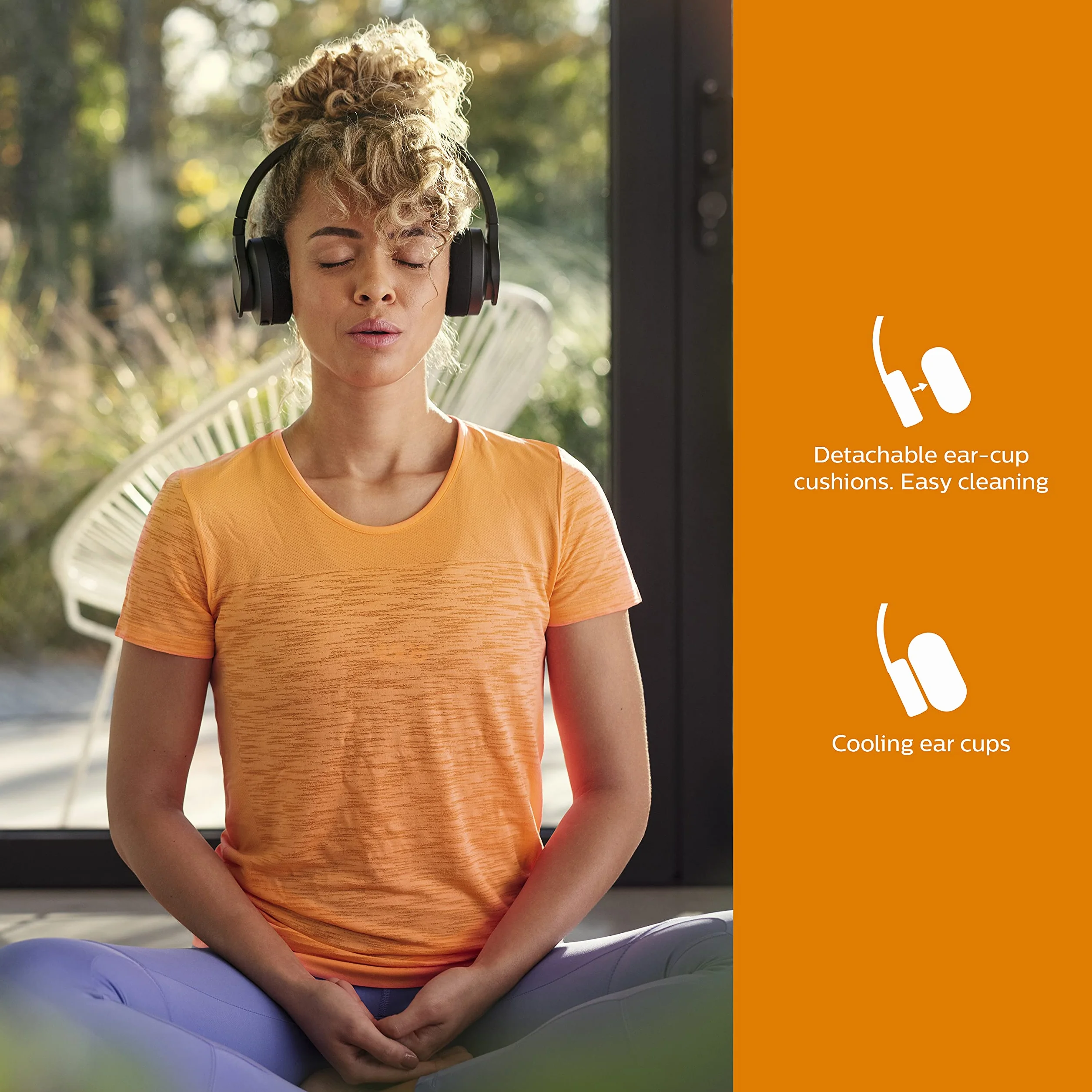 Philips A4216BK/00 On-Ear Cuffie Sportive Wireless, Driver 40 mm, 35 Ore di Riproduzione/On Ear, Protezione IP55, Cuscinetti Rinfrescanti e Lavabili, Nero, One Size, Nuova Versione, Go Sports