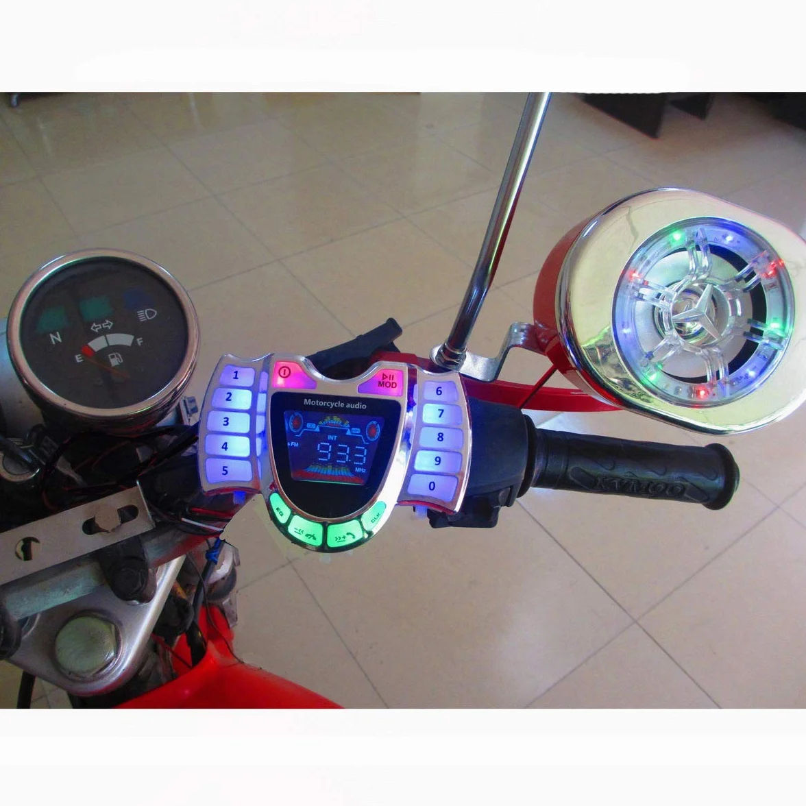 Altoparlanti stereo per moto, wireless, Bluetooth, lettore MP3, impermeabile, audio FM per moto, scooter, ATV, UTV