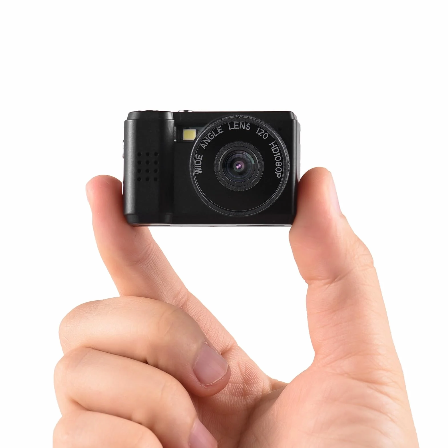 Andoer Mini Fotocamera Digitale, 1080P, Compatta, Con Schermo LCD, Rosa/Nero, Per Bambini, Adolescenti, Anziani, Principianti