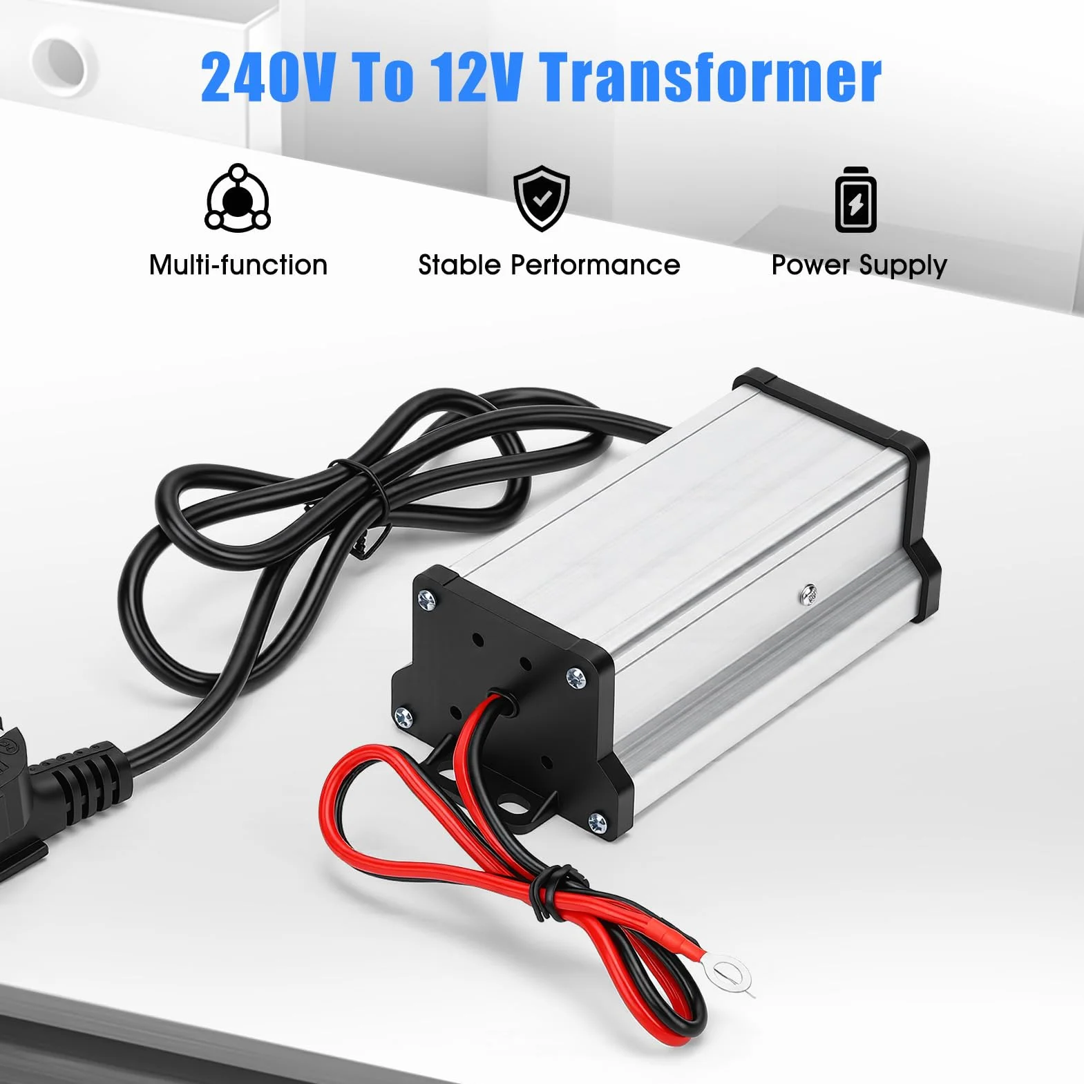 Convertitore da 220V a 12V, Adattatore di Alimentazione per riscaldatore, leggero e portatile Convertitore Di Tensione per roulotte, camper, illuminazione LED garage o interni
