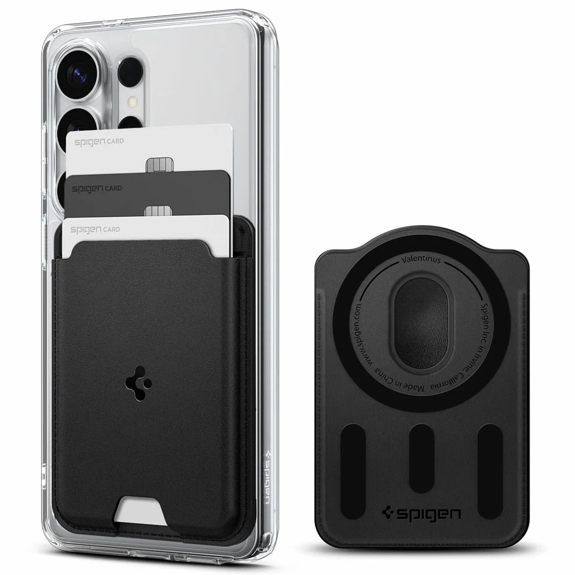 Spigen Valentinus MagFit Portafoglio Magnetico Compatibile con Samsung Galaxy S26 & S25 Serie, S25 Edge e Z Fold 7 - Nero