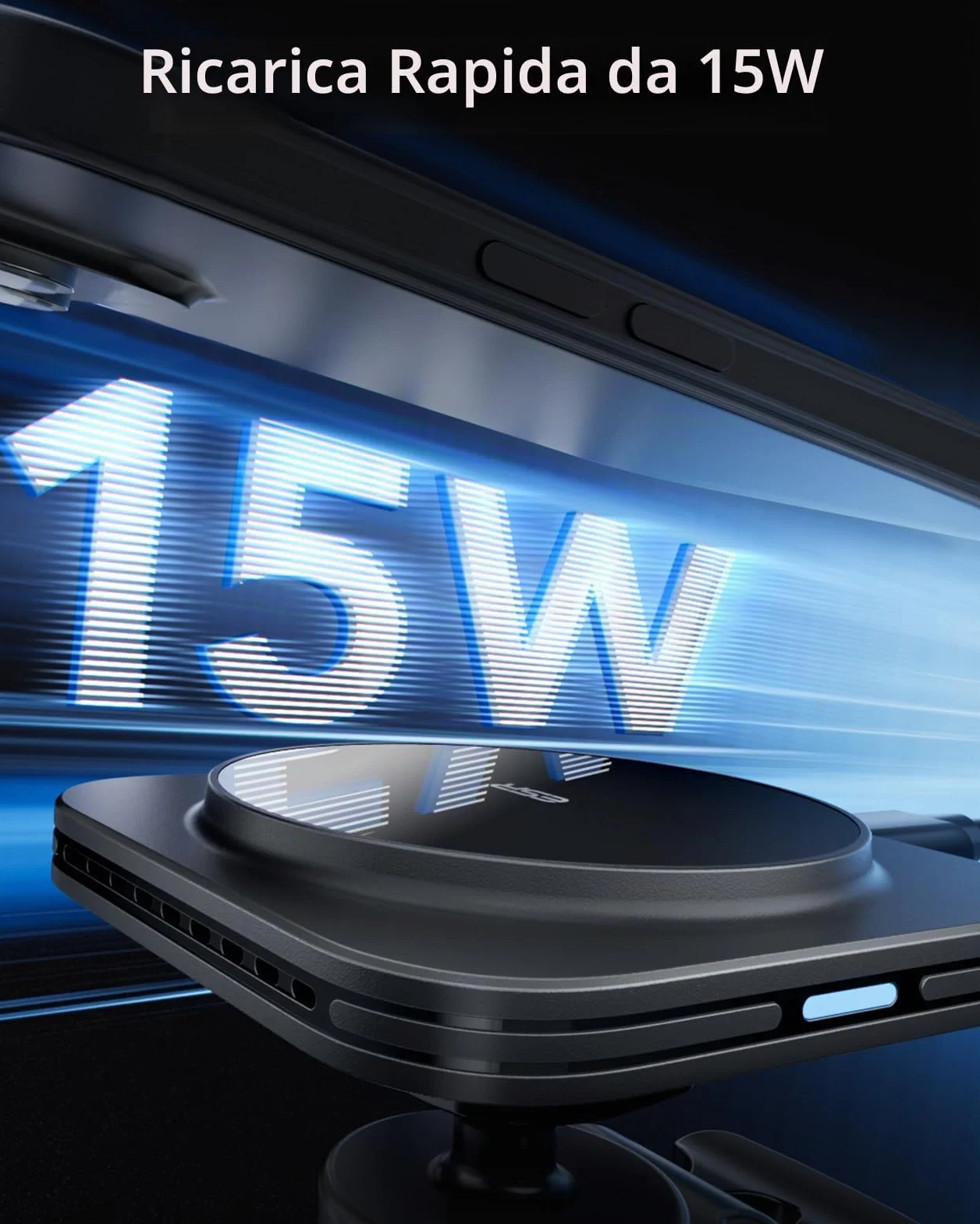 ESR Caricabatterie da Auto MagSafe, Caricatore Wireless Magnetico da 15W, Supporto per iPhone 17/17e/16/15/14/13/12, Galaxy S26/S25 Series, per Il cruscotto/Bocchetta dell'Aria,Ricarica Rapida, Nero