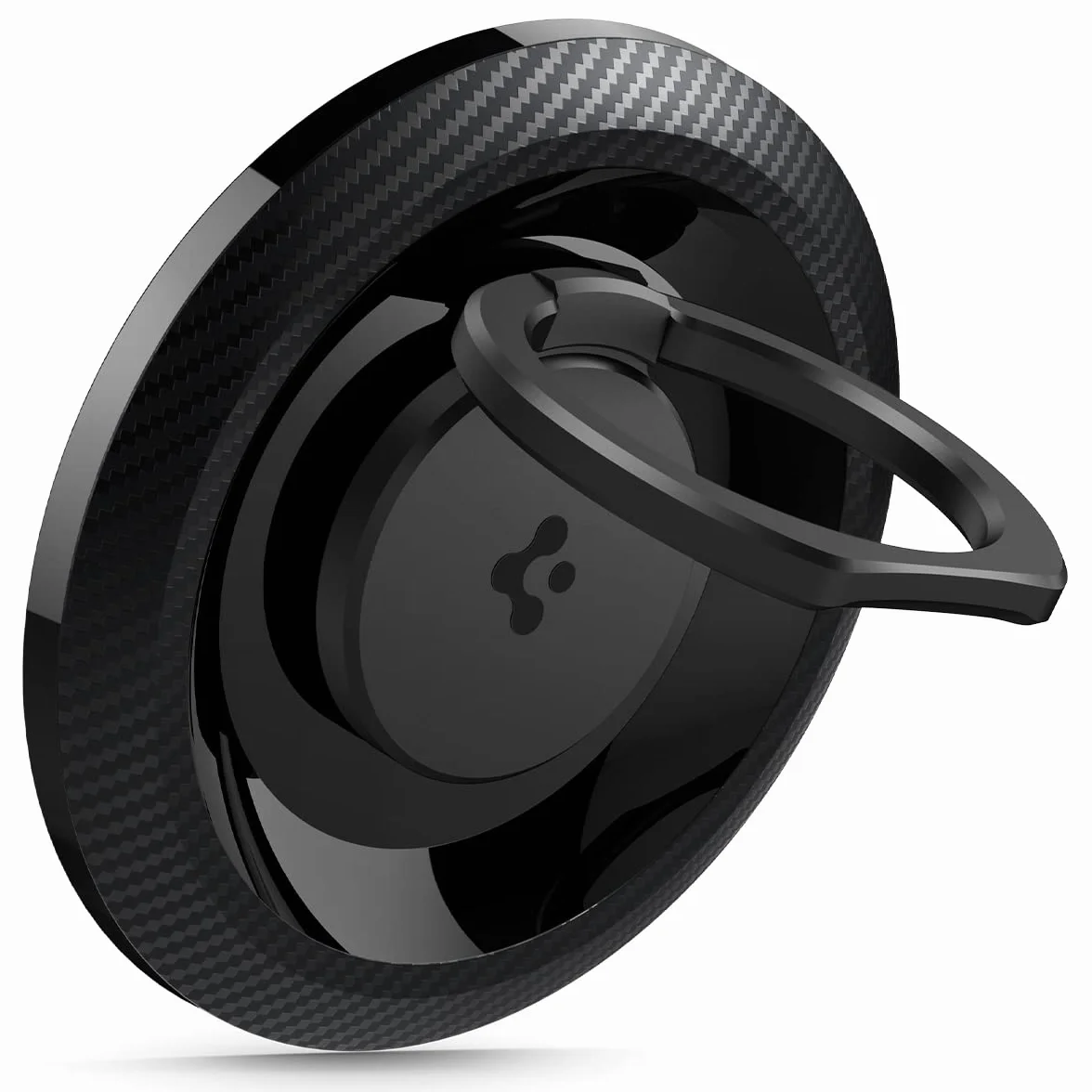 Spigen O-Mag Anello MagSafe, 360° Rotazione, Supporto Cellulare Magnetico Compatibile con iPhone 17 17e 16 15 14 13 Pro Max e Cover MagSafe/Pixelsnap per Samsung S26 S25 Ultra, Pixel 10 10a - Carbonio