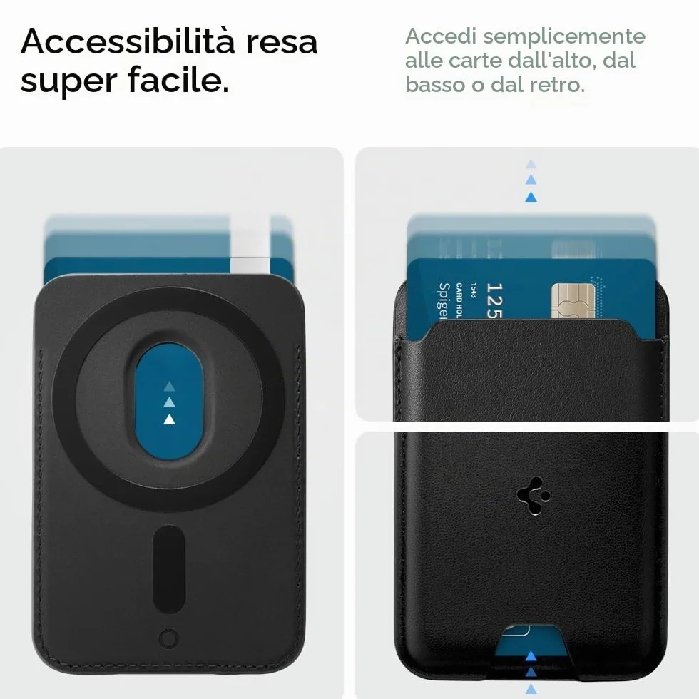 Spigen Valentinus MagFit Portafoglio MagSafe Wallet Magnetico Portacarte Compatibile con iPhone 17/16/15/14/13/12 Modelle, Accessori MagSafe
