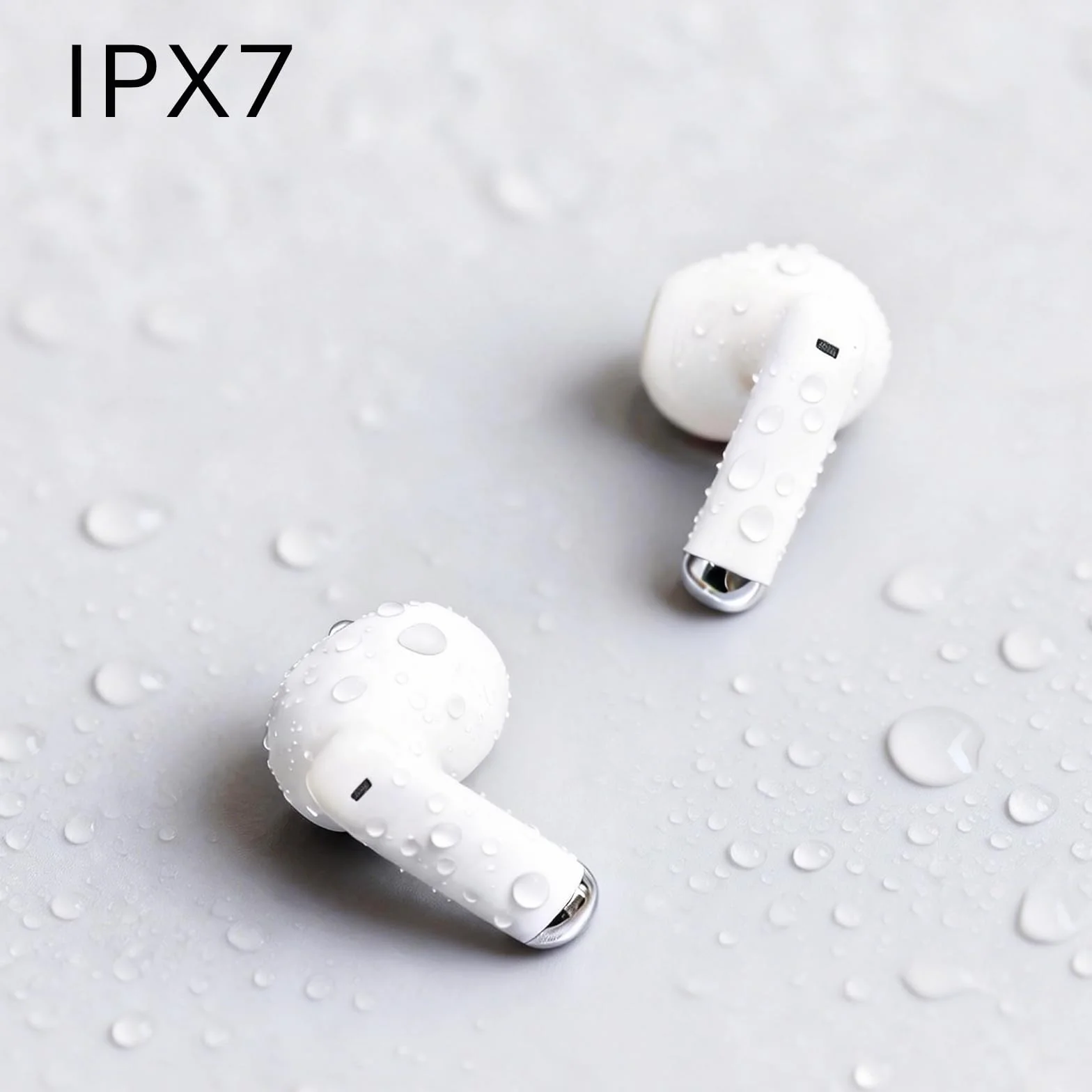 yobola Cuffie Bluetooth 5.4, In-Ear Auricolari Wireless Hi-Fi Stereo con 4 Microfoni HD, Comodo Mini Controllo Tattile IPX7 Impermeabili USB-C 27 Ore Cuffiette per Smartphone/Portatili/Sport, Bianco