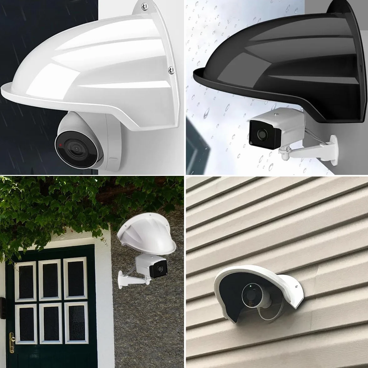 1 custodia protettiva resistente alle intemperie per telecamera di sorveglianza CCTV, custodia solare e piovosa, compatibile con Bullet e Dome (bianco)