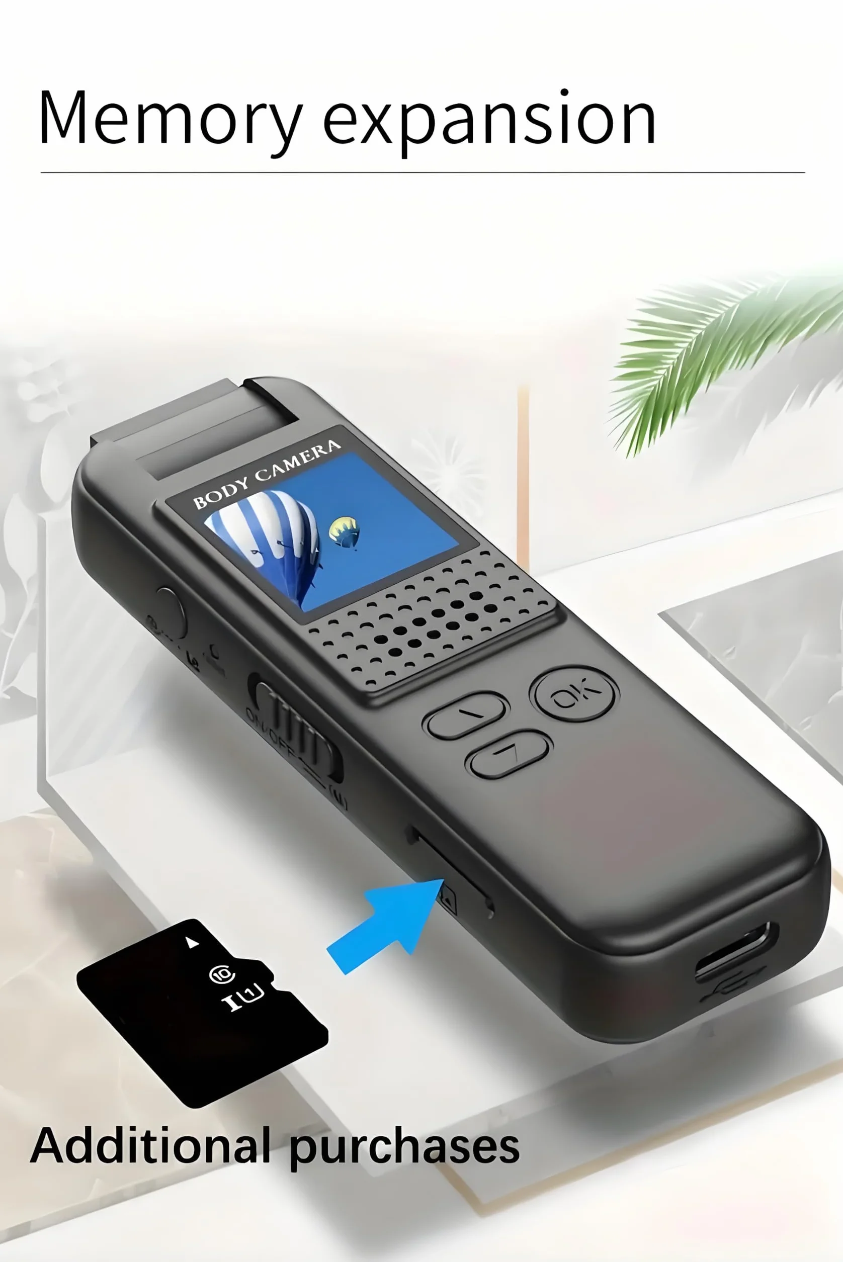 Mini fotocamera portatile da 1080P, con clip magnetica, obiettivo girevole a 180°, 128 GB fino a 7 ore, registrazione e luce LED per riunioni e bici all'aperto