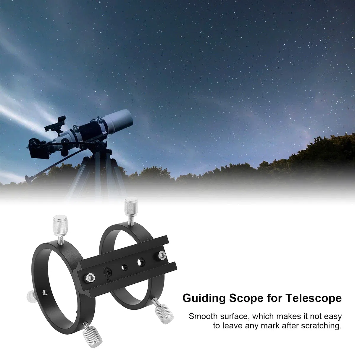 Anello Per Cannocchiale Di Guida Per Telescopio,Supporto Per Telescopio Guida,tubi Di Telescopio Interamente in Metallo Per Cercatori Stellari Per Telescopi Con Diametro Interno Di 43-70 Mm