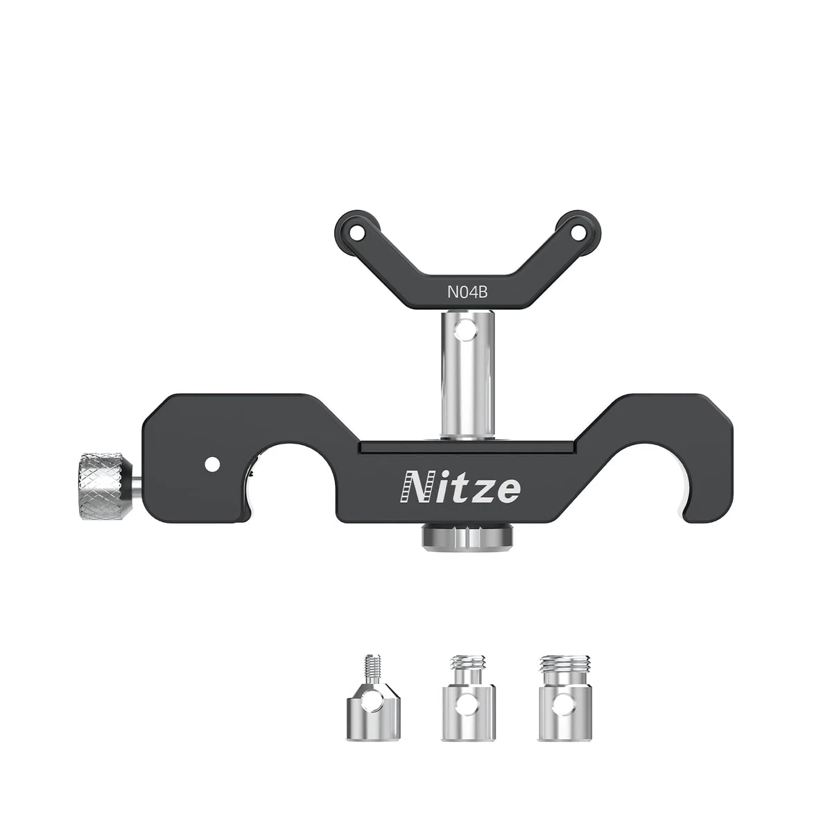 Nitze Lens Support, Supporto per Obiettivo da 15mm con Staffa a Y Scorrevole, Prolunga da 1/4" e Tappi da 1/4", 3/8" e M3, Compatibile con Obiettivi Lunghi e Pesanti - N04B