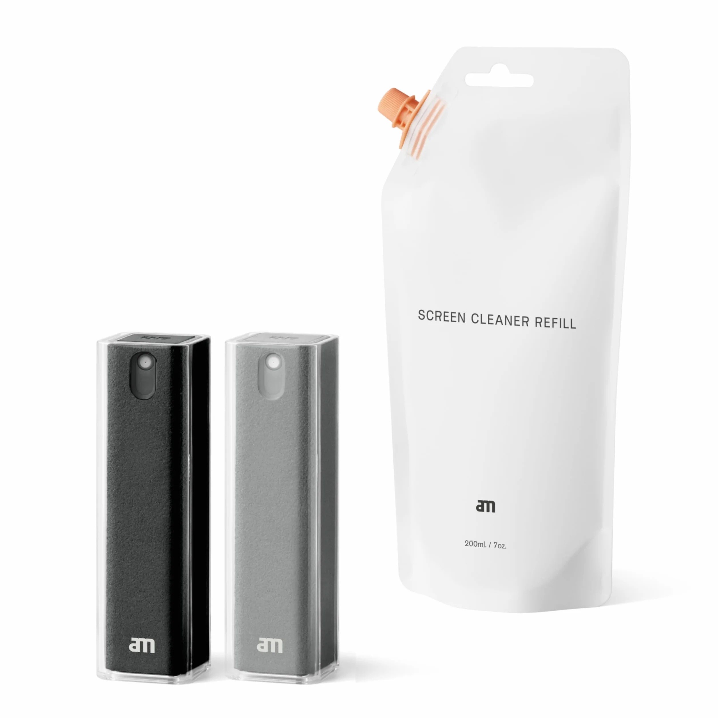 Kit Pulizia Schermo 200ml Panni Microfibra 2 Pack Smartphone Tablet Laptop Monitor PC Smart TV Display Auto Nero Grigio