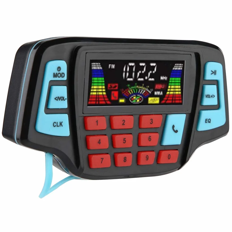 Qiilu Moto MP3, Moto impermeabile BT Lettore MP3 o Stereo Sistema di altoparlanti USB TF Card Carrier