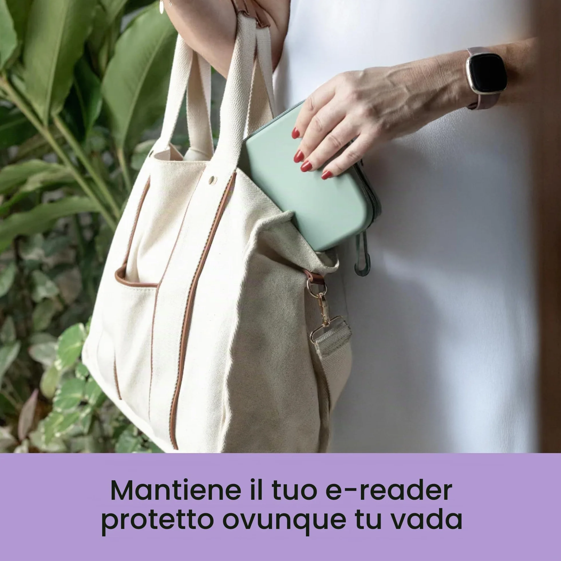Strapsicle Silicone Pochette per Kindle e-reader, borsa multiuso per telefono, portafoglio e chiavi, adatta per Kindle 6", Kobos, Nook, Paperwhite 6", iPad Mini 6