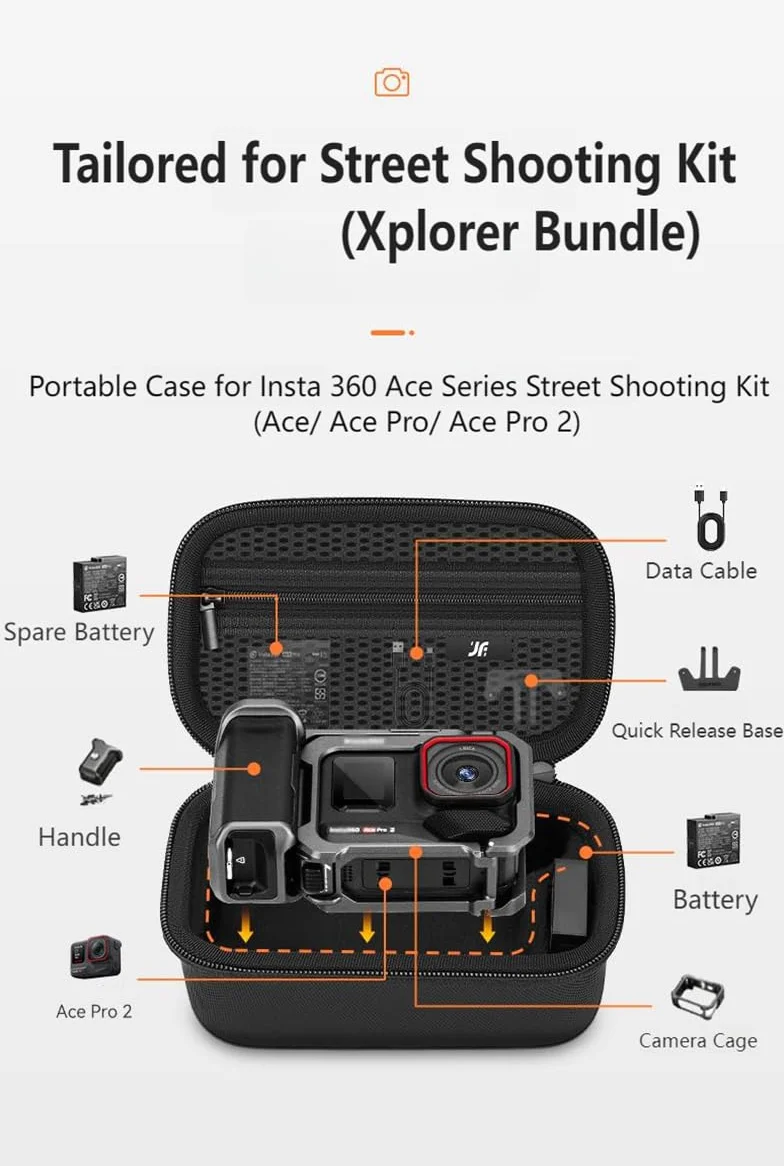 Custodia Impermeabile Antiurto per Insta.360 Ace Pro 2 Xplorer Grip Kit - Impugnatura, Batterie e Adattatore Sgancio Rapido