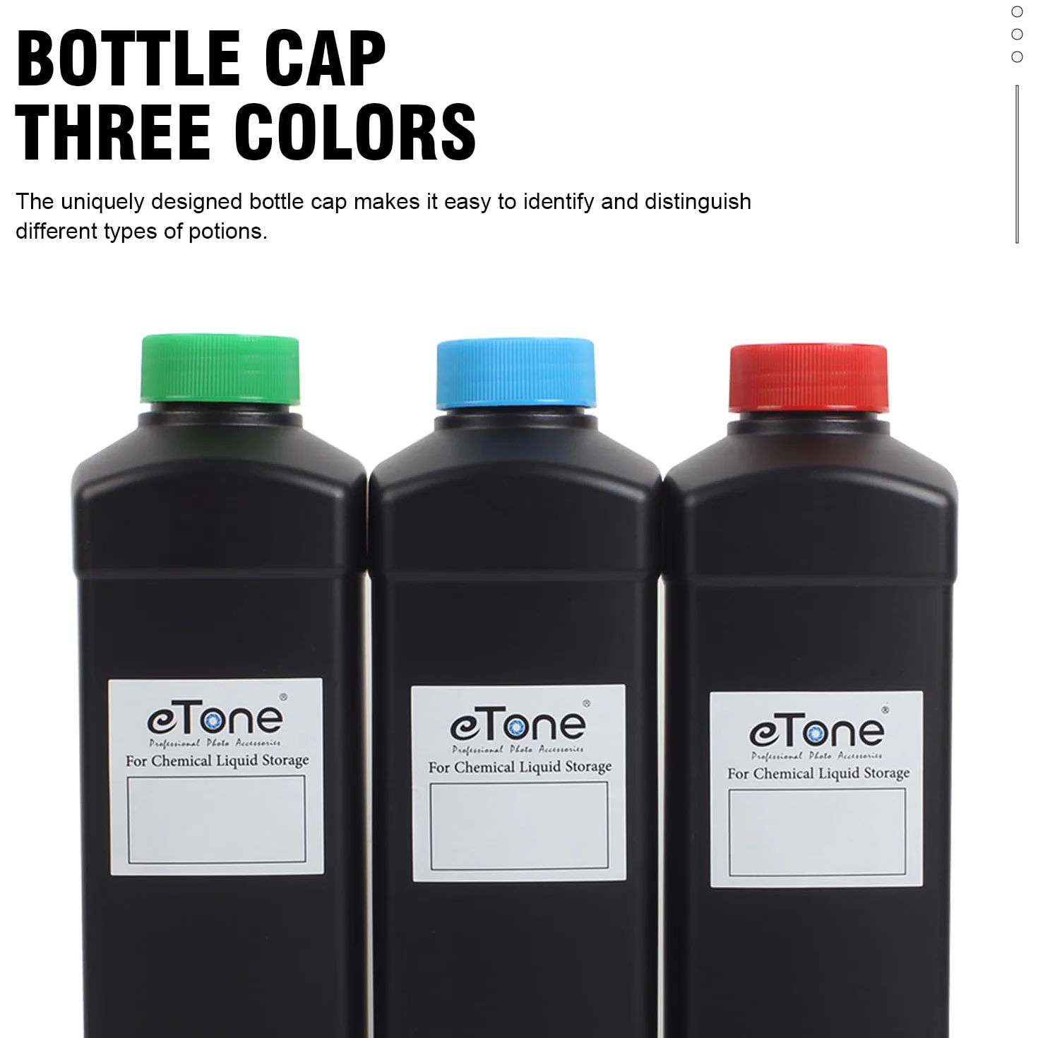 3 Lattine da 1 L (1000 ML) per immagazzinaggio di chimica fotografica della camera nera (3 x taniche da 1 L)