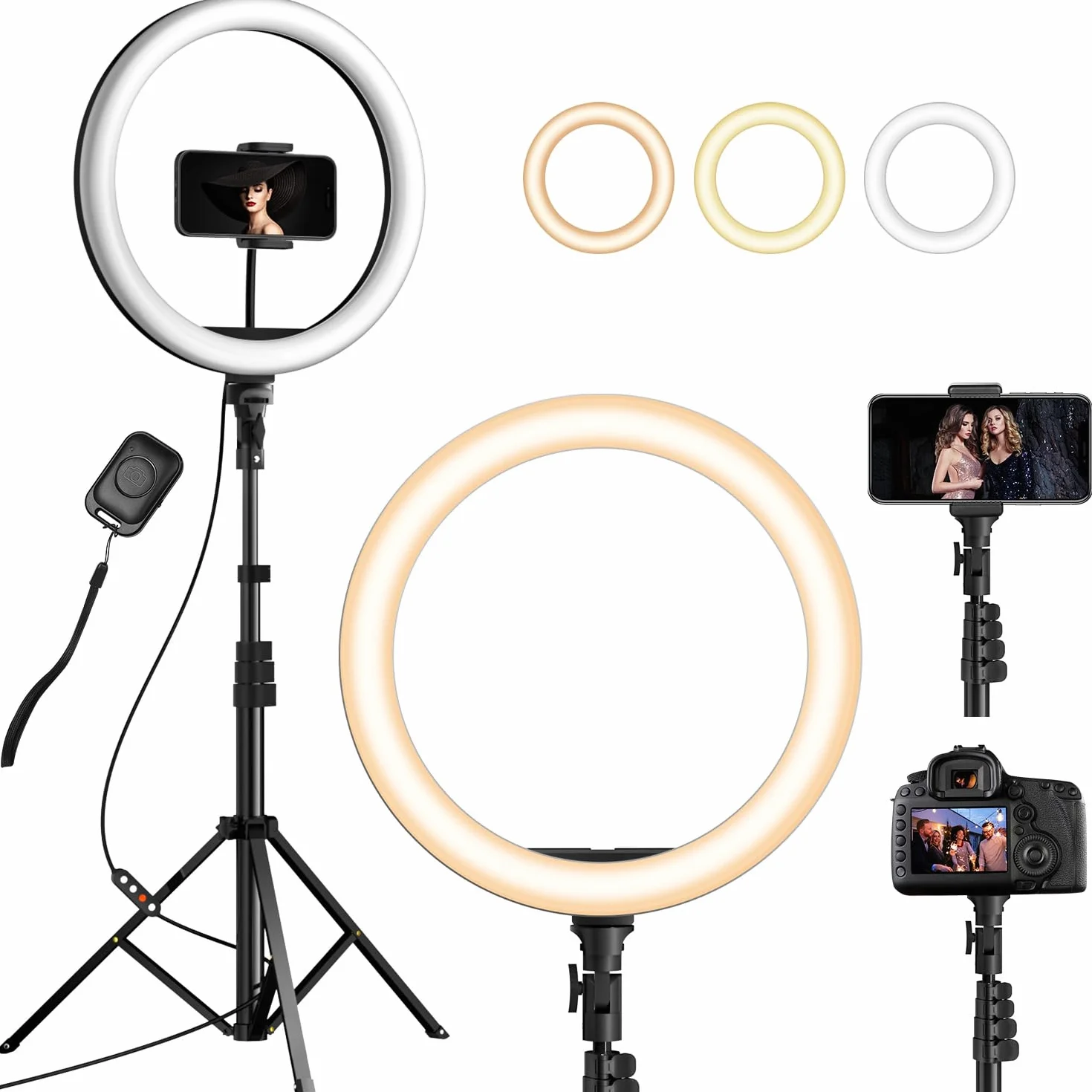 YOHOOLYO Ring Light LED 12" 3 modalità 10 luminosità per Trucco Fotografia Video Selfie