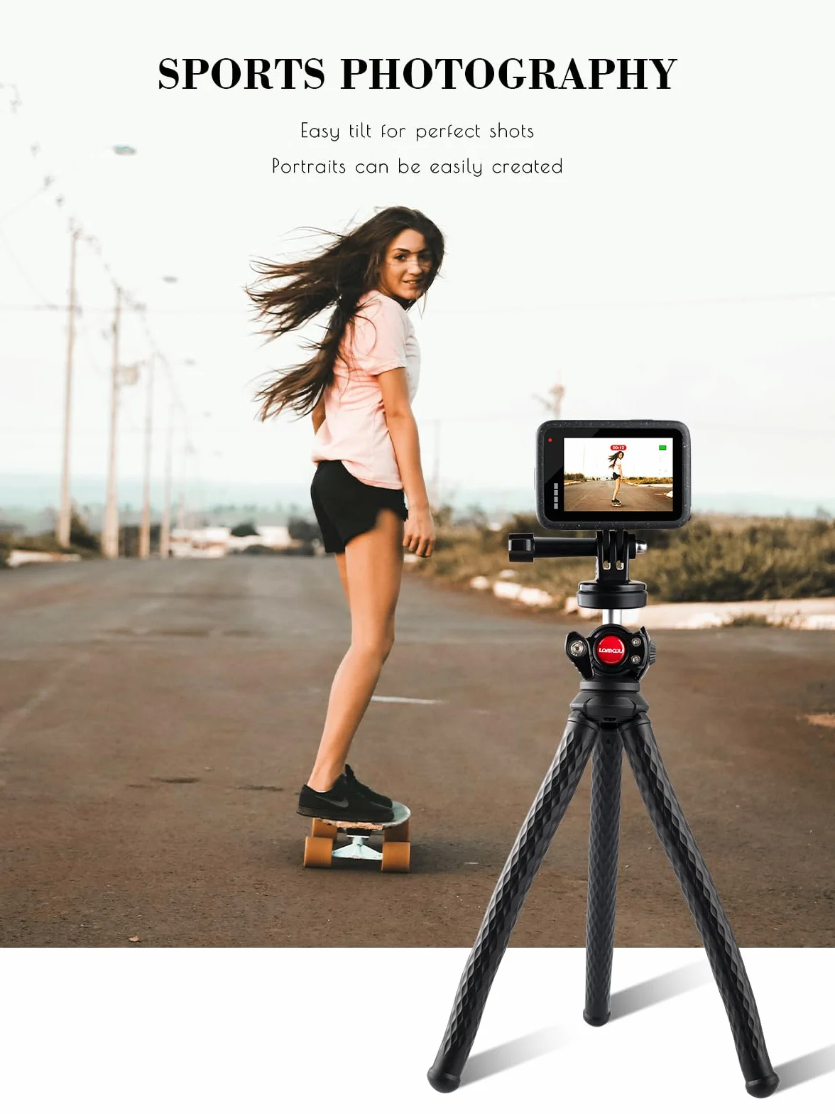 Lammcou Treppiede Actiocam, Flessibile Octopus Gorrila Pod e Staffa Compatibile con Hero Hero 13 12 11 10 9 X3 Go3 Bendy Tripod Accessorio per Video Vlogging