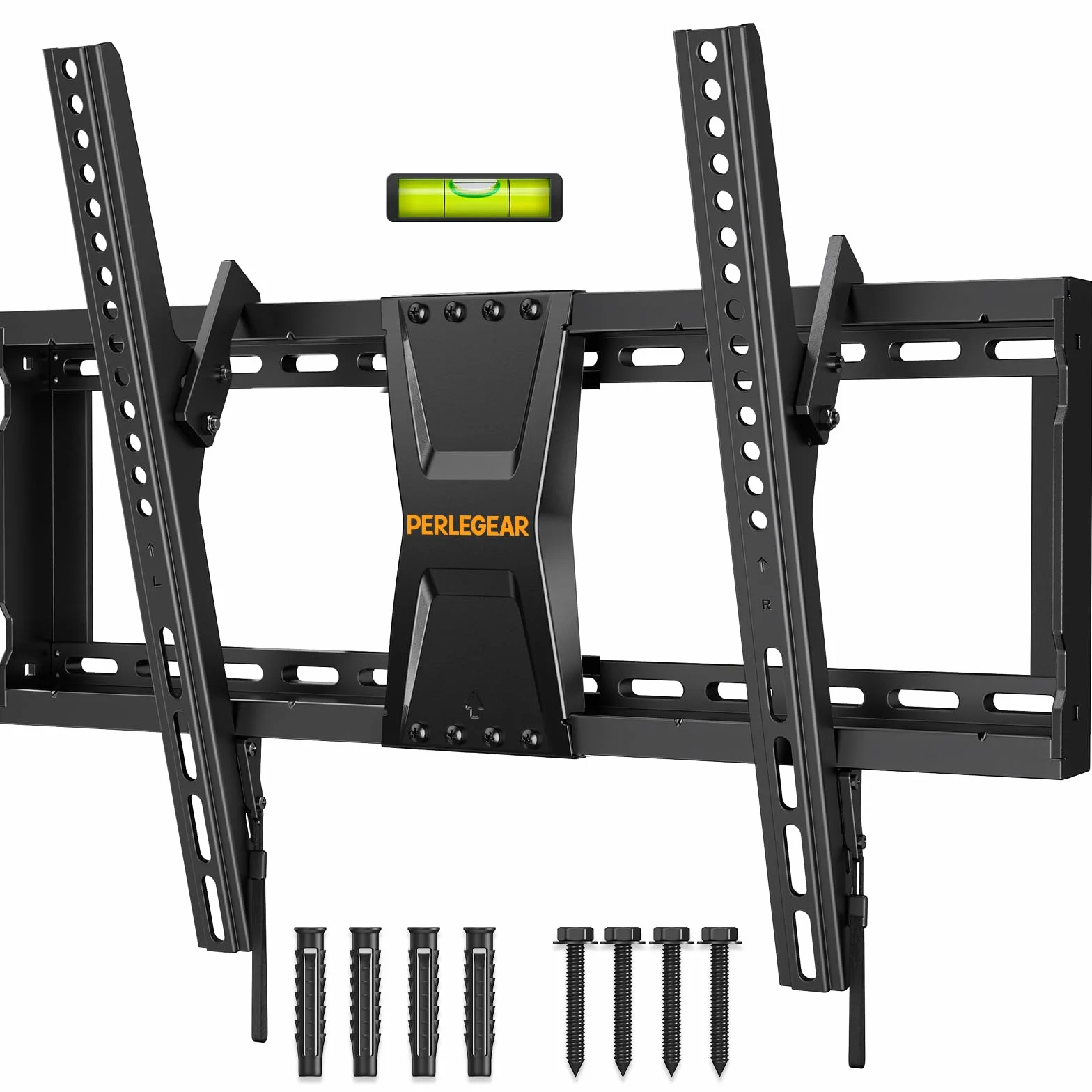 Perlegear Supporto TV Parete 37-82 Pollici, Staffa TV Inclinabile 60 kg, VESA 600x400 mm