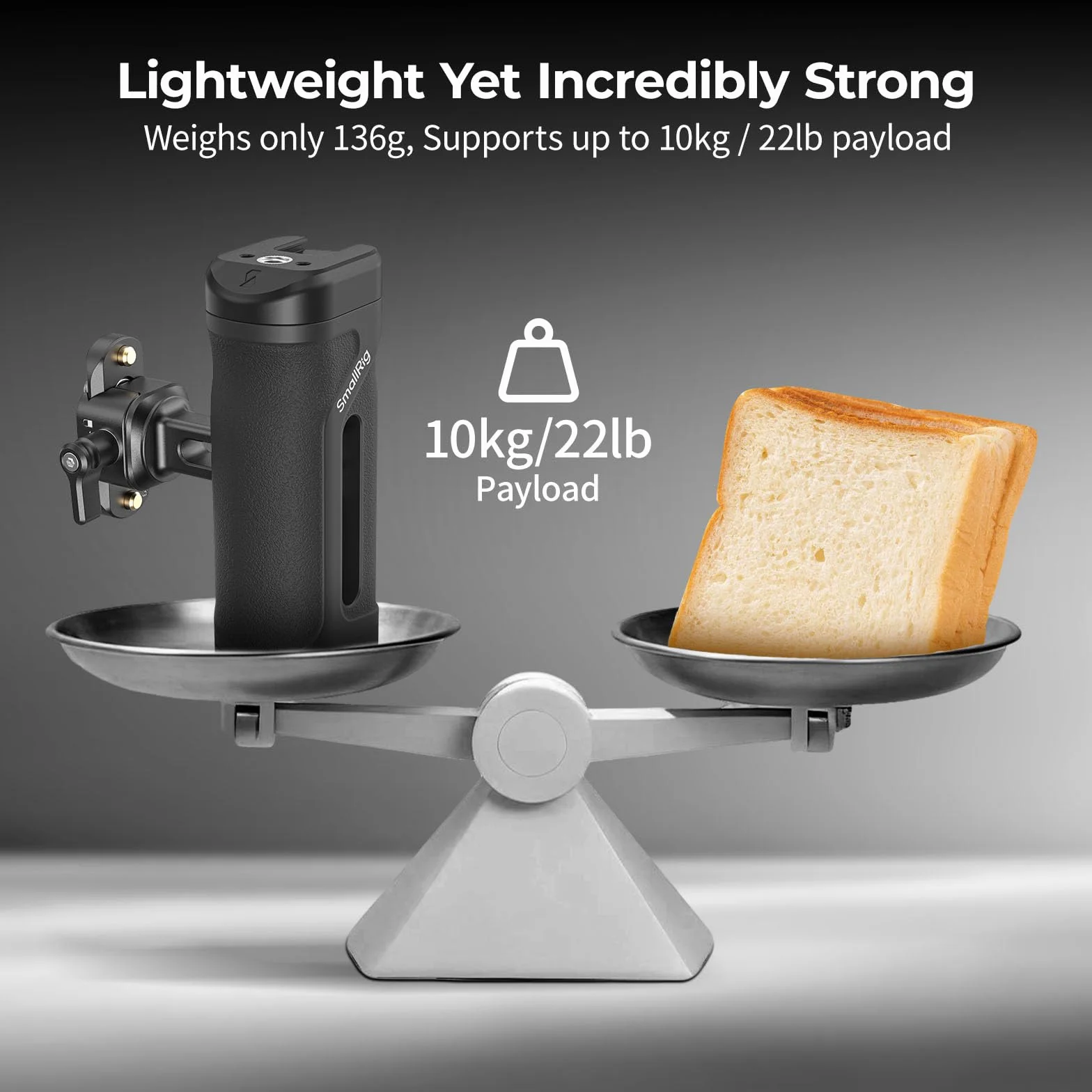 SmallRig Mini Maniglia Laterale con Morsetto NATO e Guida NATO, Regolabile in Altezza e in Profondità, con Slitta Integrata e Foro Filettato, Carico Massimo 10 kg / 22 libbre - 5947