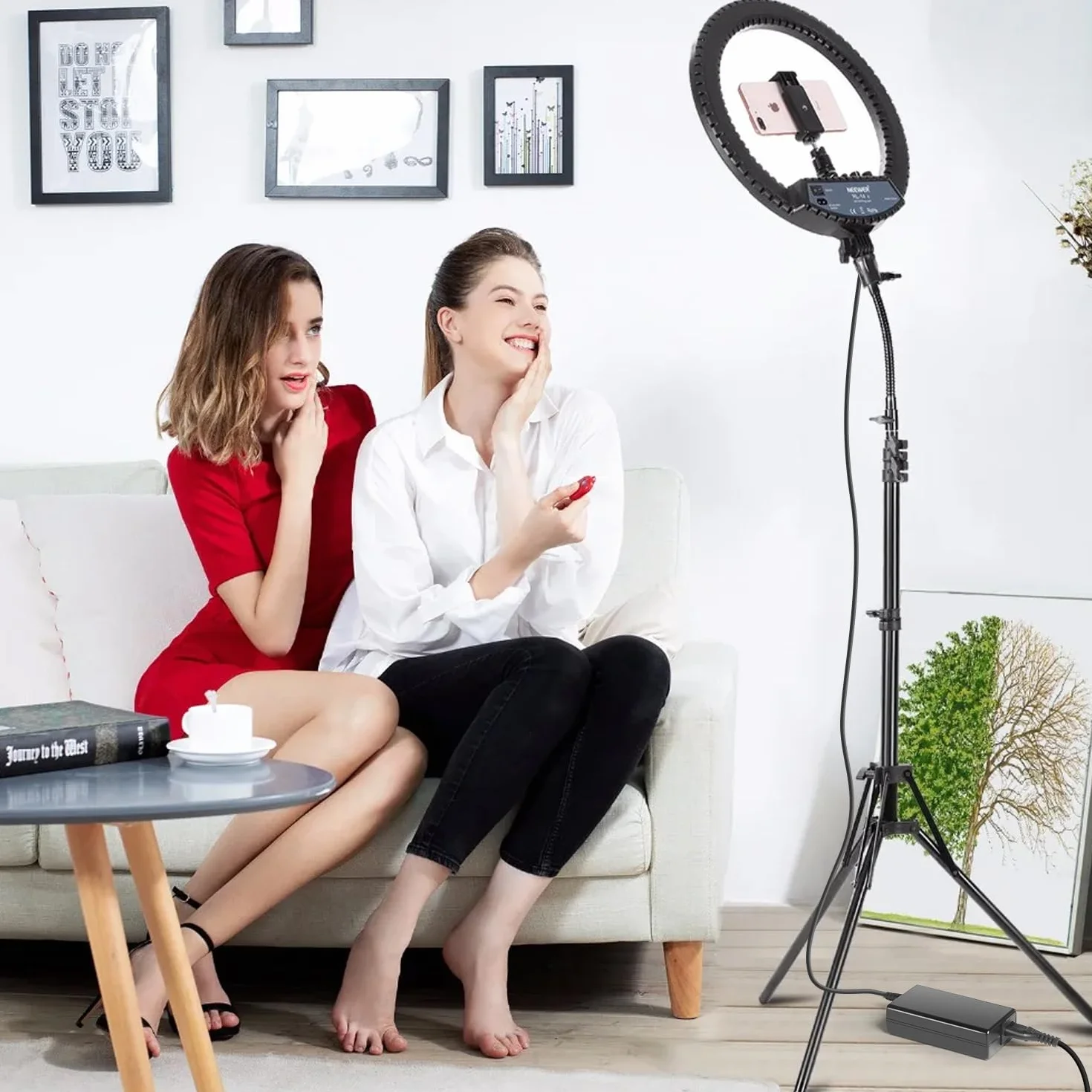 KFD Alimentatore di rete 15 V 4 A caricatore per luce ad anello NEEWER 14 pollici 18 pollici 55 W 5600 K LED lampada ad anello 10088612 adattatore Neewer Photograph Photo Studio Ring Light NW-150480D2