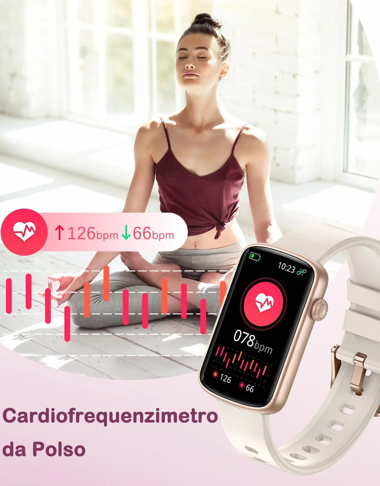 Smartwatch Donna Piccolo Elegante Orologio Fitness Display AMOLED Contapassi Cardiofrequenzimetro SpO2 Ciclo Mestruale Sonno Notifiche Impermeabile 5ATM Idee Regalo Donna per Android iOS