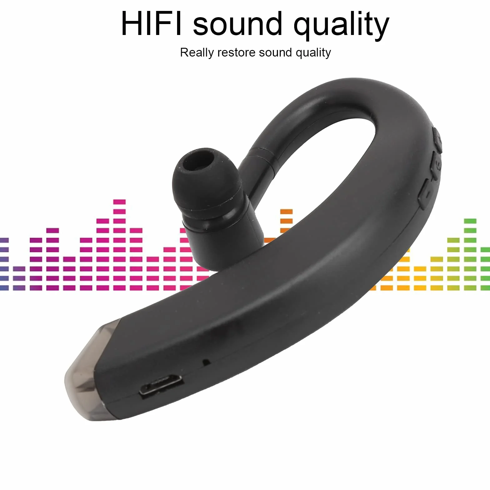 Auricolare Singolo con Gancio, Cuffia Bluetooth Mono Professionale per Guida, Qualità HIFI e Chiamate Nitide