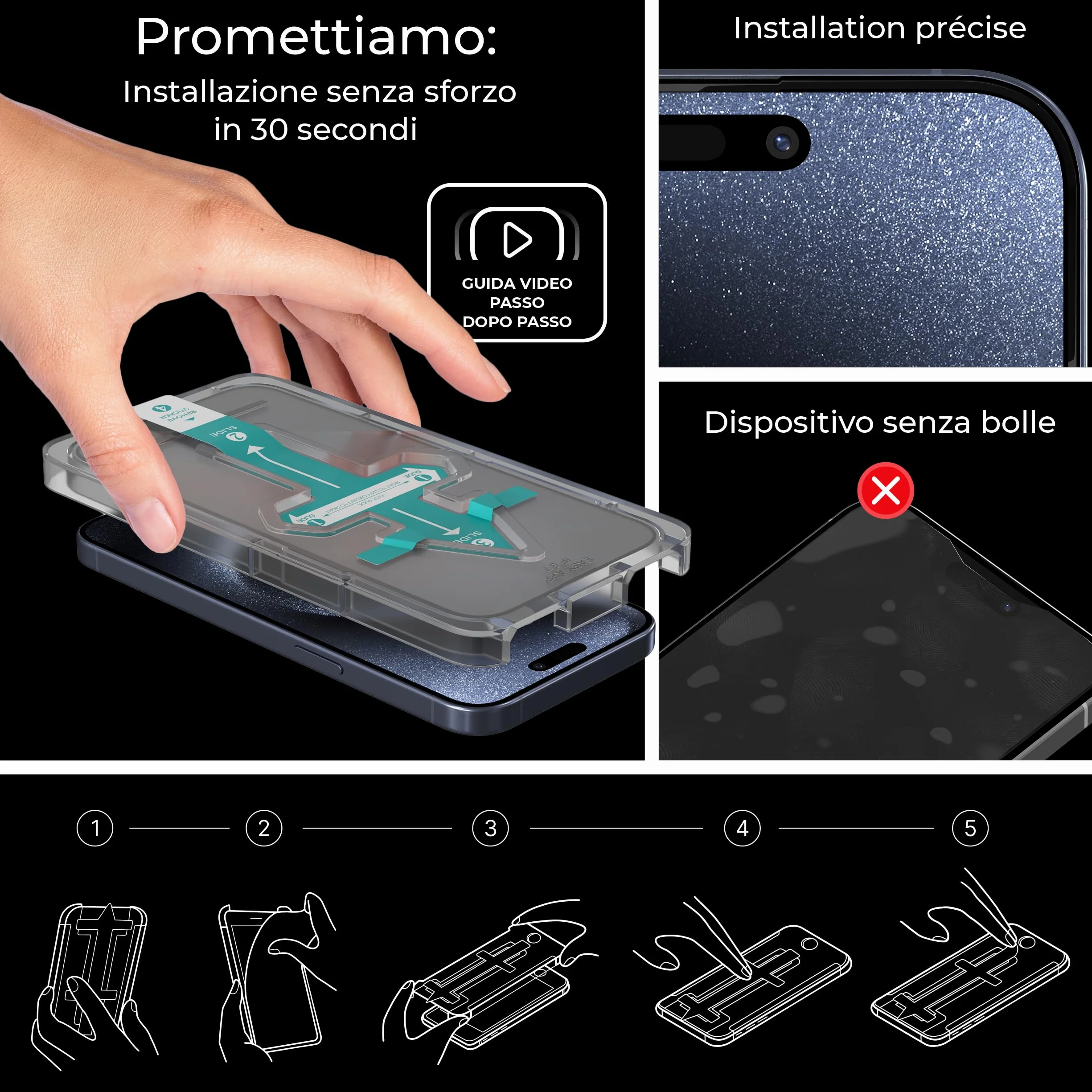 Deppa [2 Pezzi Pellicola Privacy per iPhone 15 Pro Max (6.7") | Vetro Temperato Anti-Spia 9H | Copertura Totale | Anti Graffi | Ultra Resistente | Kit di Installazione Facile