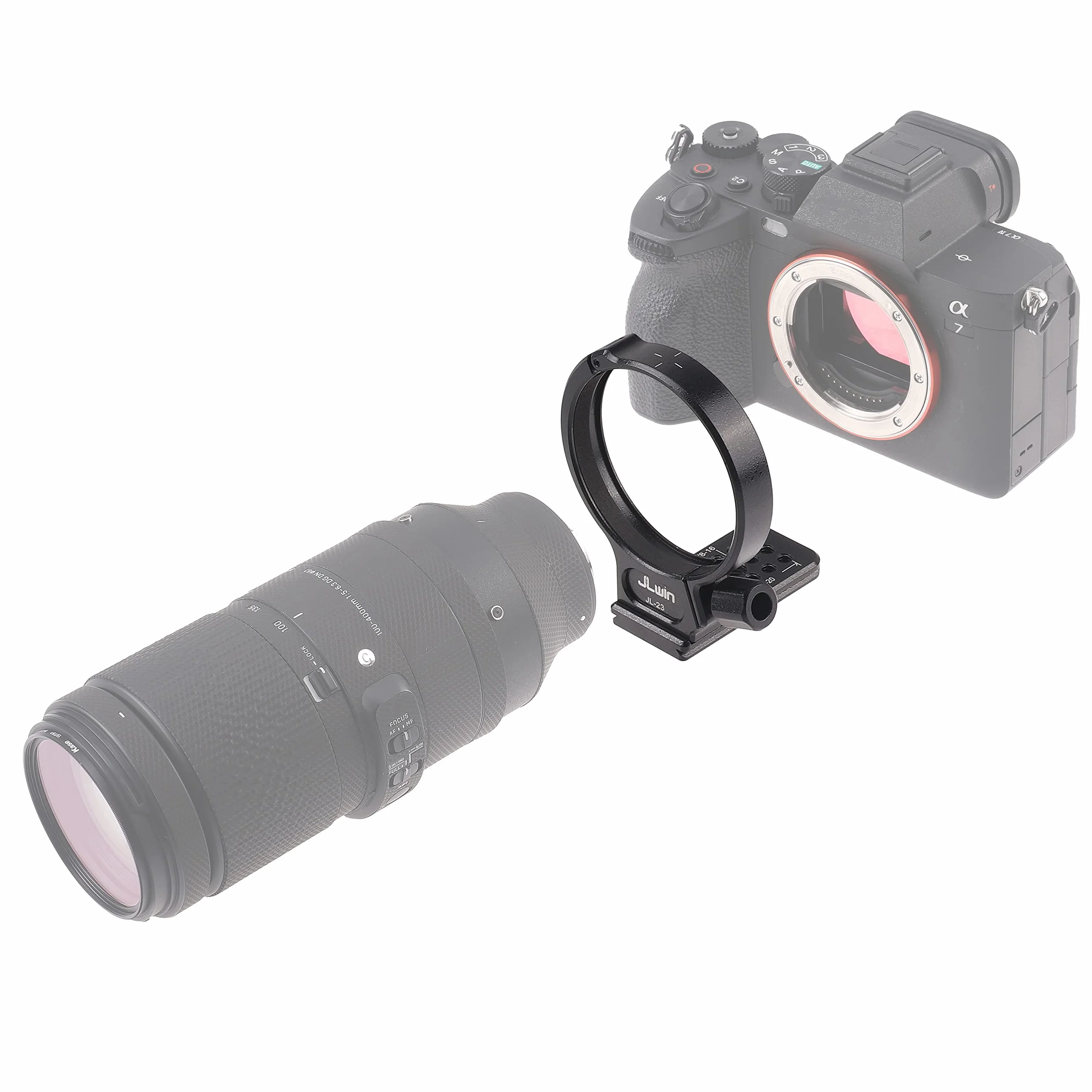 Hersmay Fascetta per treppiede in metallo per obiettivo Sigma 100-400 F5-6.3 DG DN OS per Sony E Mount Art 105 mm F1.4 DG HSM, piastra a sgancio rapido integrata