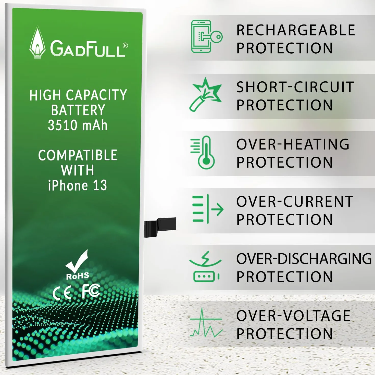 Batteria ad Alta Capacità compatibile con iPhone 13 | 2026 Data di produzione | incl. Set di riparazione manuale & Kit strumenti Profi | Nuova Batteria Cellulare Extra