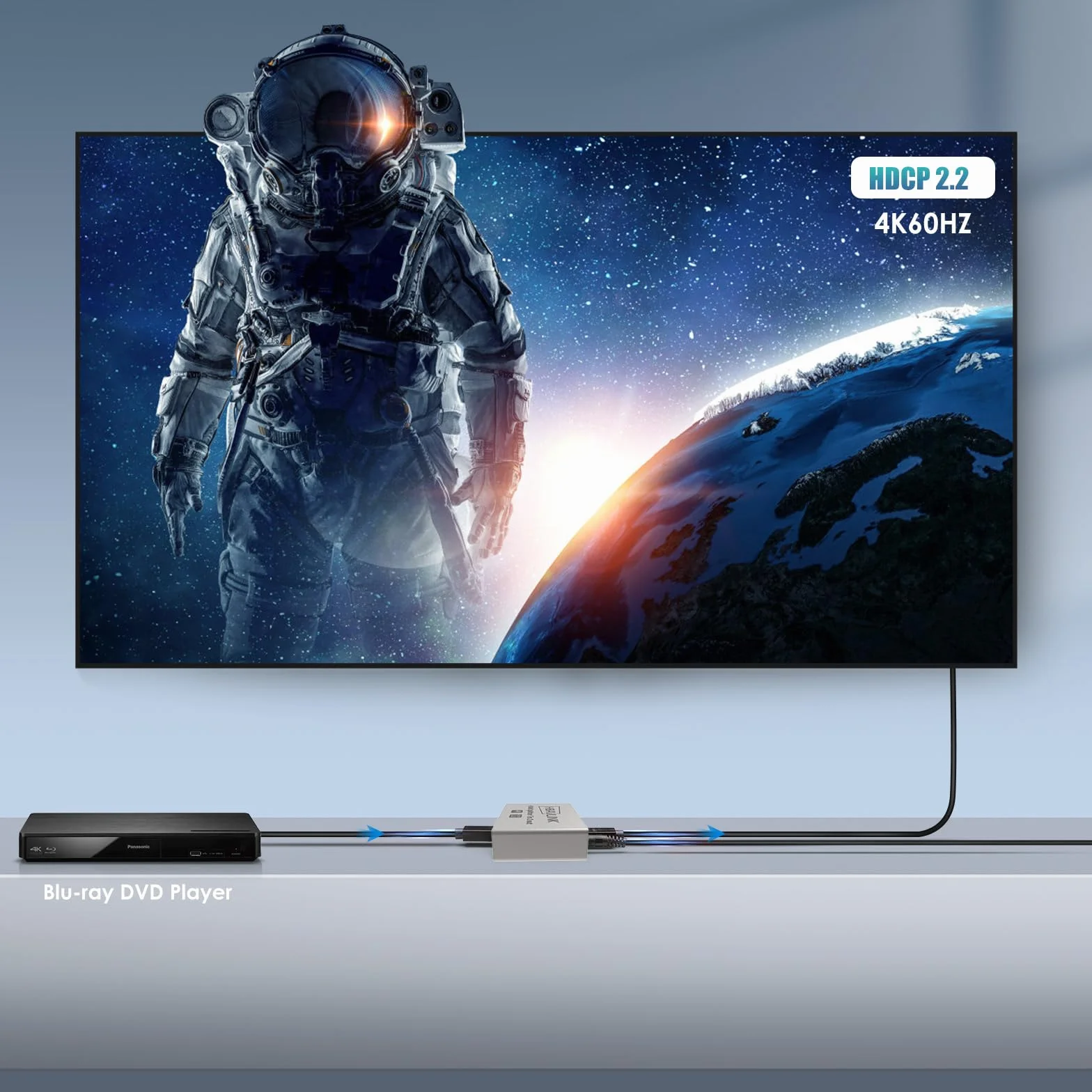 Splitter HDMI 1 Ingresso 2 Uscite 4K 60Hz - EDID-Clone HDCP2.2, HDR, Dolby Atmos, Dolby Vision - Compatibile con Firestick 4k Max, PS3/PS5 & Elgato HD60s/x/Pro, Apple TV 4K, Retrotink, Roku Stick