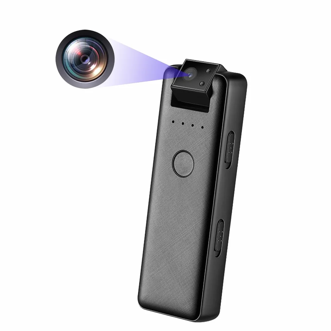 Mini Portatile Body Telecamera – Full HD 1080P Cam - Registrazione Audio Lossless 256Kbps - Visualizzazione Del Livello Della Batteria - Registratori Magnetici/Clip-on - Ricarica Rapida Type-C
