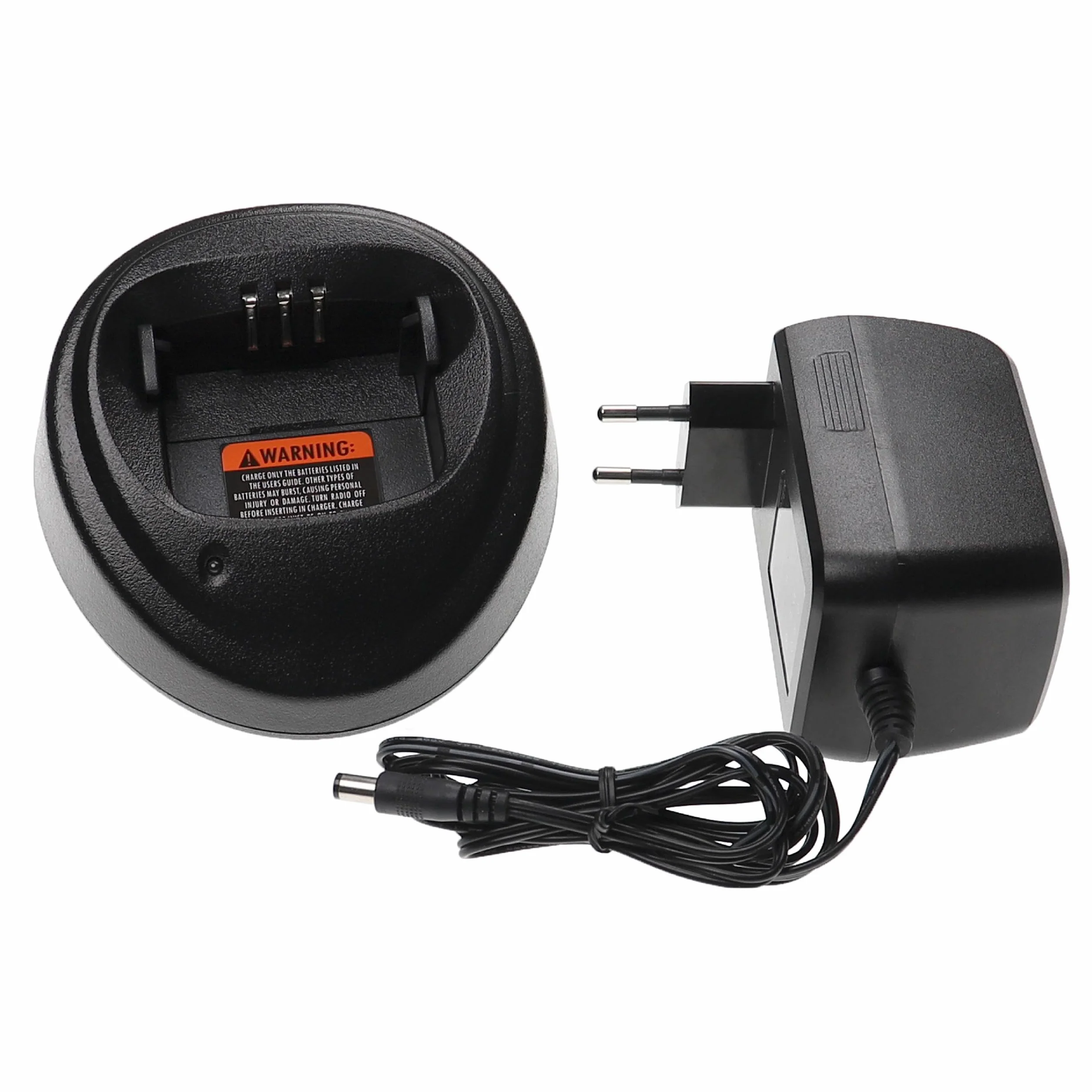 vhbw Caricabatterie compatibile con Motorola DP1400 CP380 - Stazione di ricarica con alimentatore 7,6V 0,9A