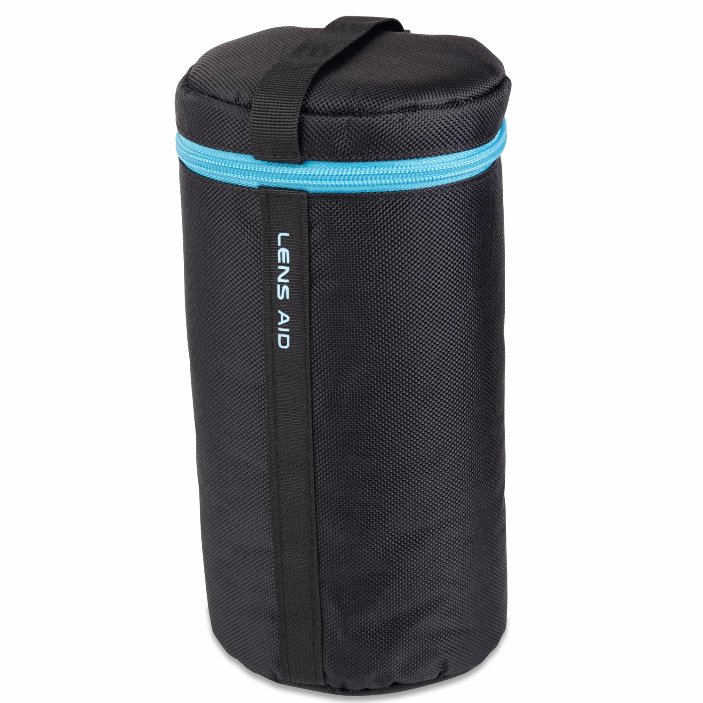 LENS-AID Custodia Obiettivo Imbottita con Zip – Borsa Protettiva, Protezione Totale per Obiettivi DSLR e Mirrorless, Nero, XL (11 x 25 cm)