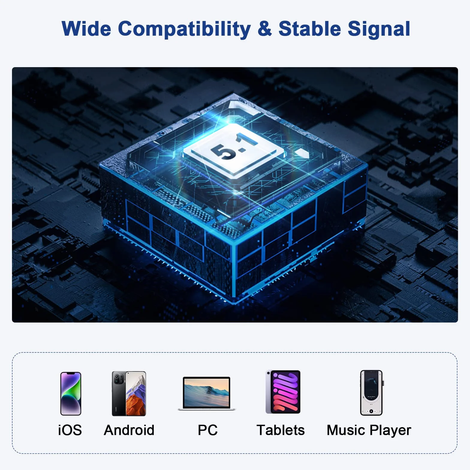 Auricolare Bluetooth, V5.1 Cuffie Wireless, Singolo con Microfono, 70 Ore di Conversazione con Custodia di Ricarica, CVC8.0 Vivavoce Mani Libere con Mute LED per Guida Lavoro Ufficio