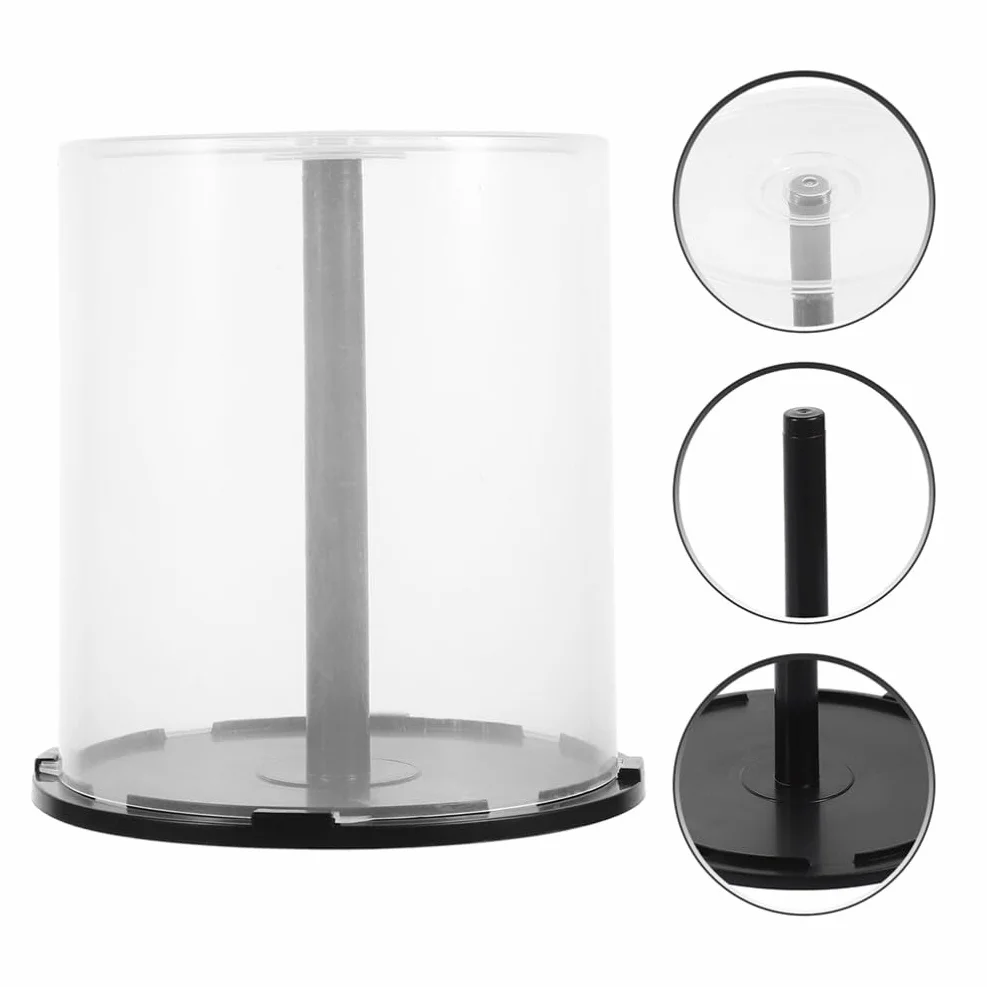 PRETYZOOM Scatola Per Torta Vuota Per Cd/Dvd Da 4 Pezzi Con Mandrino Scatola Di Immagazzinaggio Porta CD In Plastica Trasparente Secchio Per Riporre I Dvd Capacità Di 100 Per CD Dvd