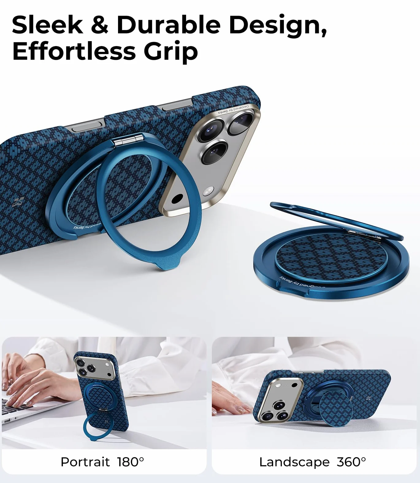 BENKS ArmorPop Anello Magnetico Cellulare per MagSafe - Impugnatura e Supporto Regolabile in Fibra Aramidica, Leggero e Resistente, per iPhone 17/16/15/14 Pro Max e Cover MagSafe