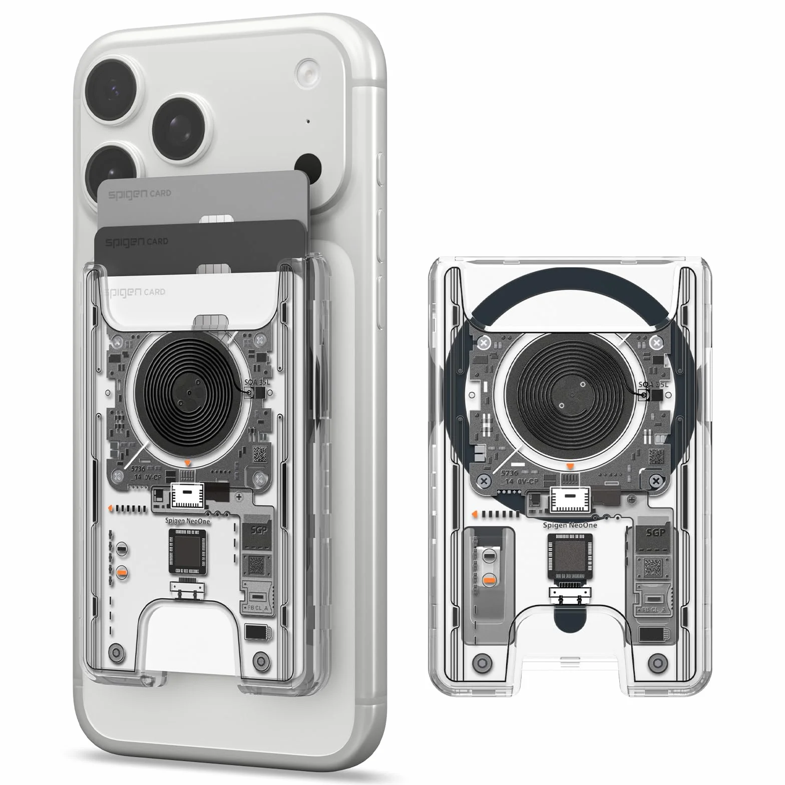 Spigen Ultra Hybrid MagFit Portafoglio MagSafe Wallet Magnetico Portacarte Compatibile con iPhone 17/16/15/14/13/12 Modelle, Accessori MagSafe - NeoOne