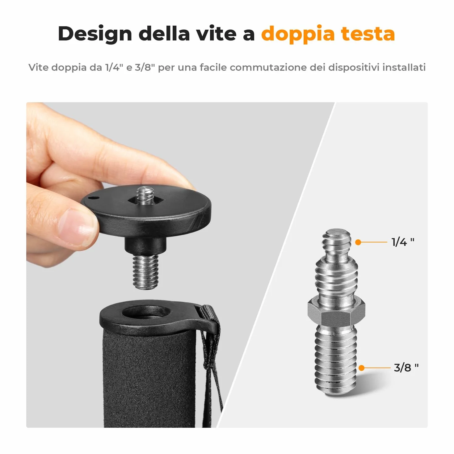 K&F Concept Monopiede Fotocamera 160cm, Bastone Selfie Multifunzionale per Gopro DSLR con Cavo anti-Perdita, Bastone da Passeggio estensibile con bussola, Carico Max 10kg, Peso 0,33kg - MS16