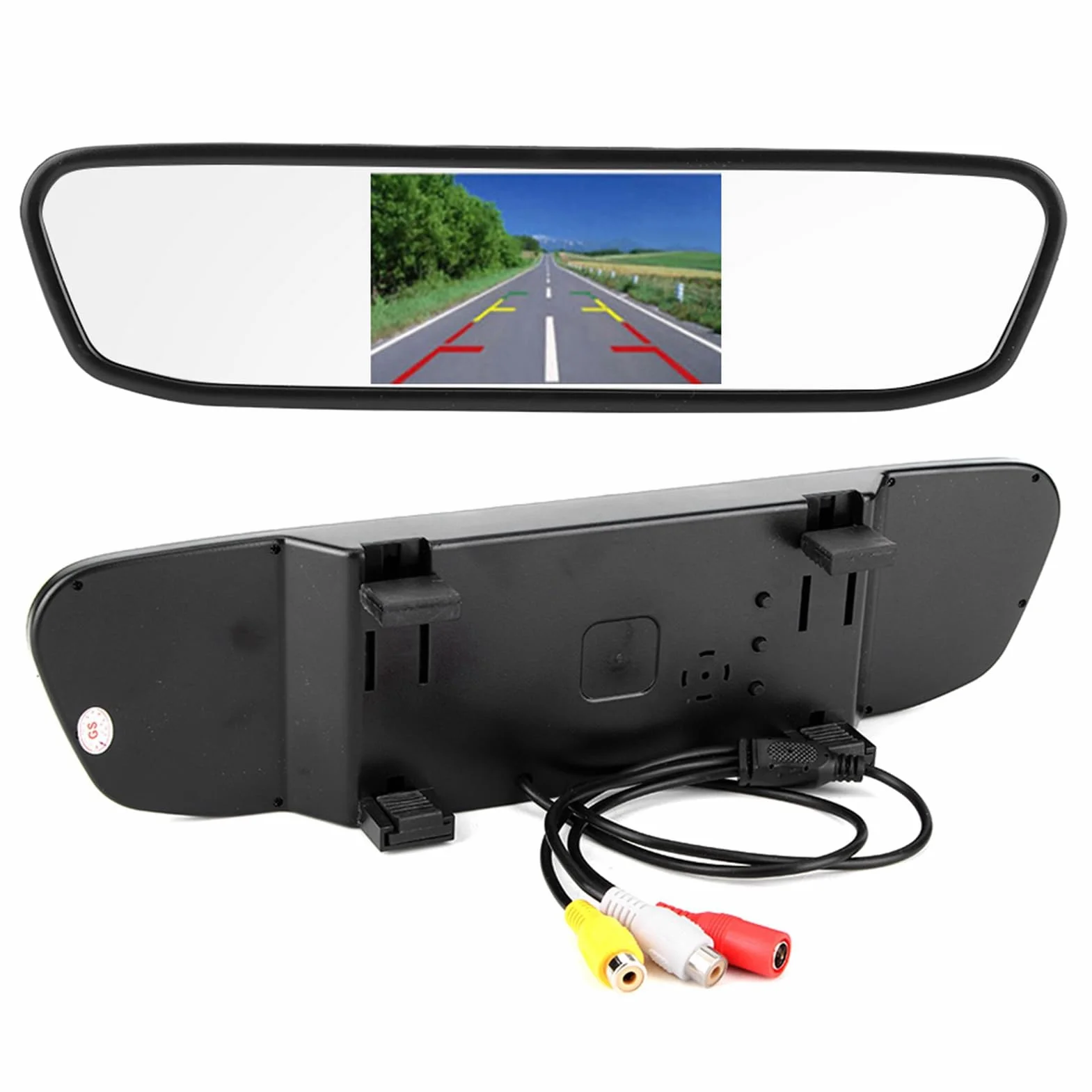 Monitor per specchietto retrovisore per auto HD, 4.3 pollici Monitor per specchietto retrovisore per auto HD 8LED Monitor per telecamera per telecamera per la visione notturna impermeabile