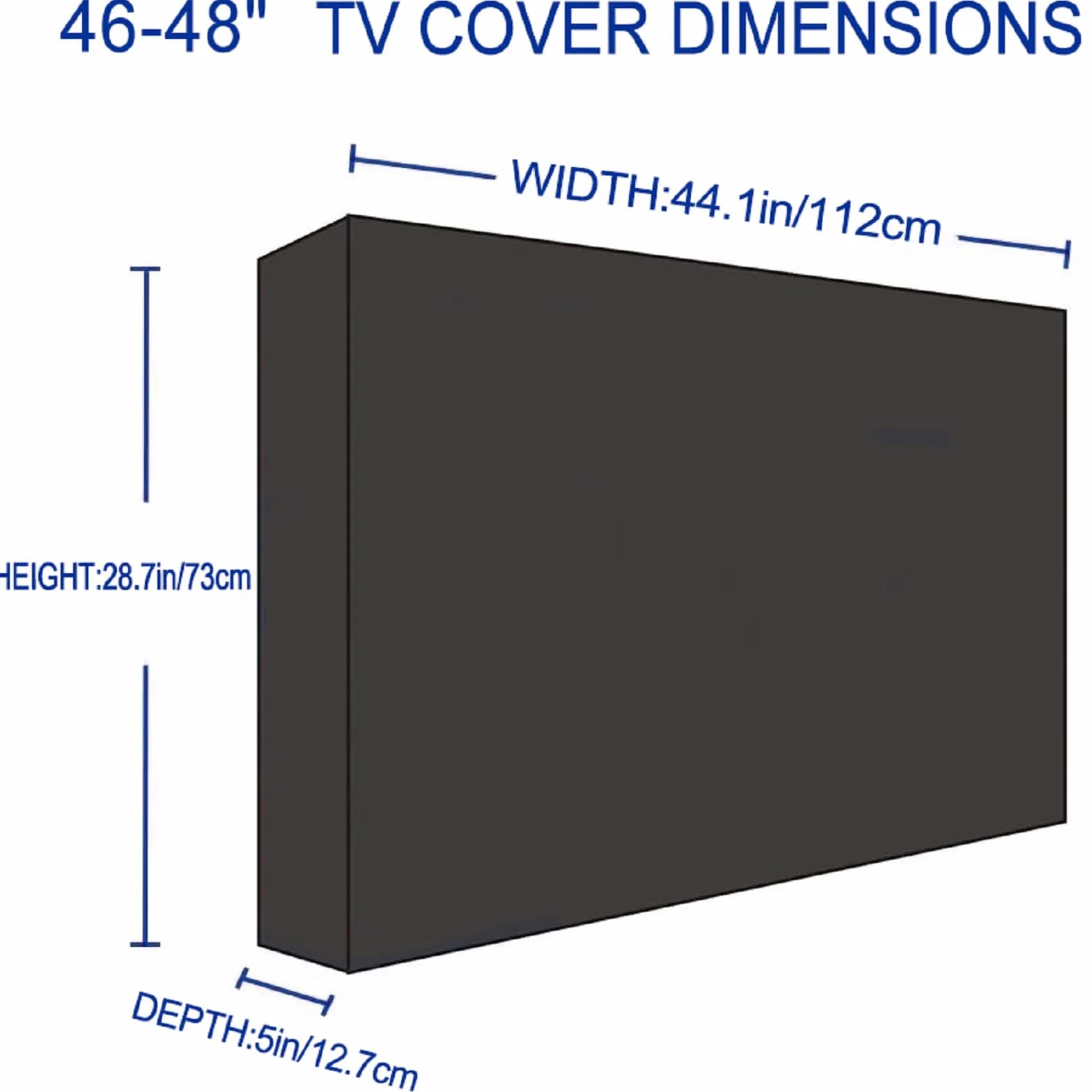NONMON Cover per TV Esterno 46-48 Pollici, Custodia Protettiva Impermeabile Anti-UV Oxford 600D Nero