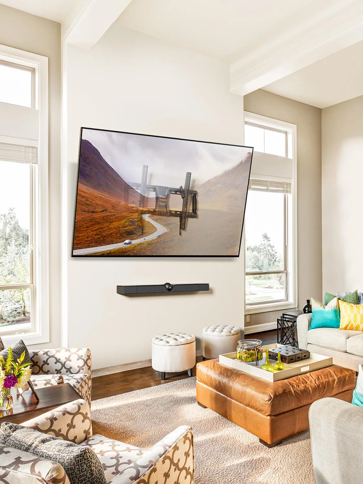 Perlegear Supporto TV Parete 37-82 Pollici, Staffa TV Inclinabile 60 kg, VESA 600x400 mm