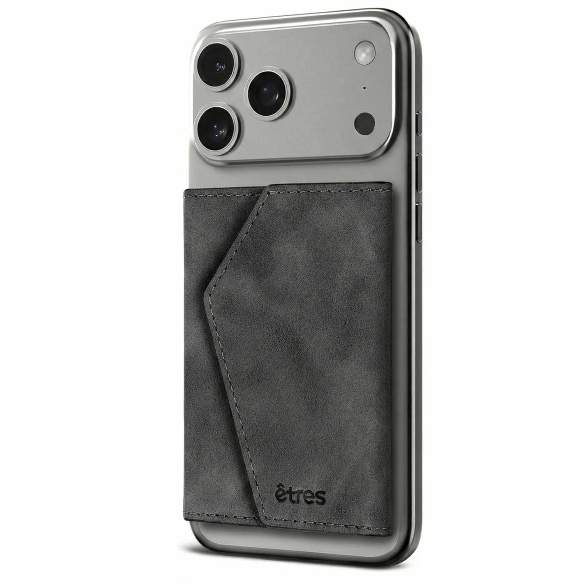 TECHMADE ETRES Portafoglio Magnetico ICON Easy - Compatibile con iPhone 17/16/15/14/13/12 - Protezione RFID, in PU Leather - 6 Carte + Tasca Contanti - Compatto, Unisex, Antiscivolo (Black)
