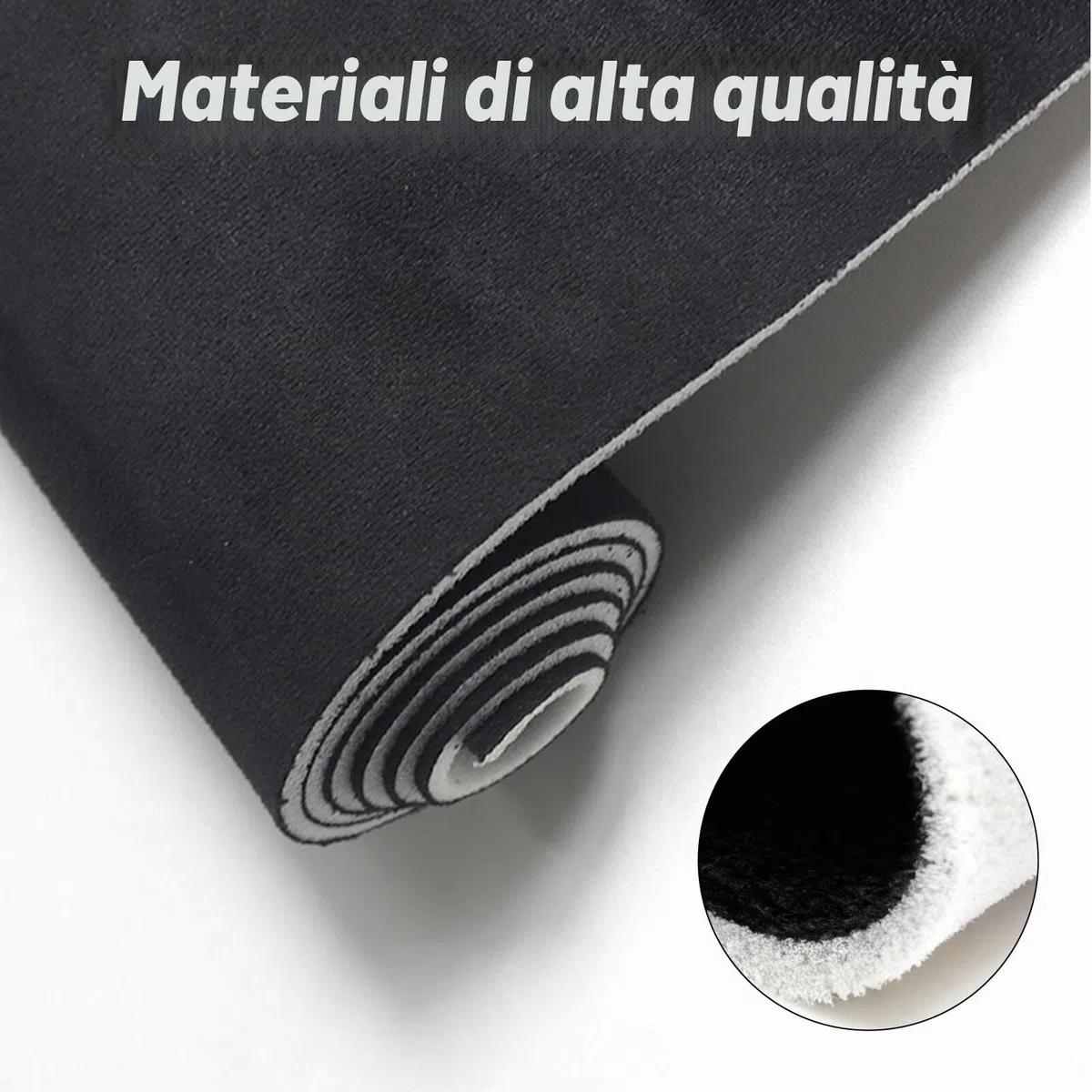 Tessuto per Cielo Auto, 244x152 cm (96x60 Zoll) (Spessore 4mm), Nero Stoffa per Foderistica Interni Auto,Ristrutturazione Tettoie per Camper, Furgoni