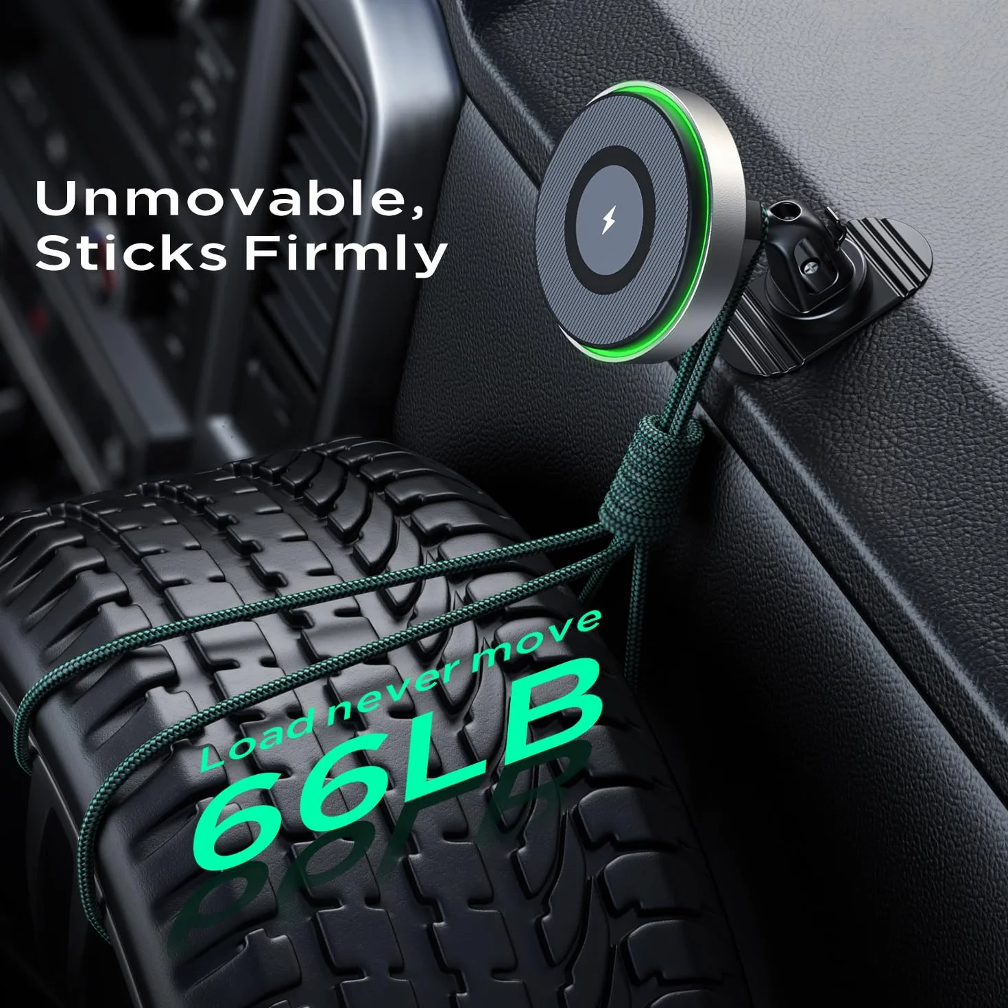 Hinyx Caricatore Wireless Auto Magnetico da, Compatible Con Mag-Safe auto Caricabatterie Senza Fili Supporto Telefono