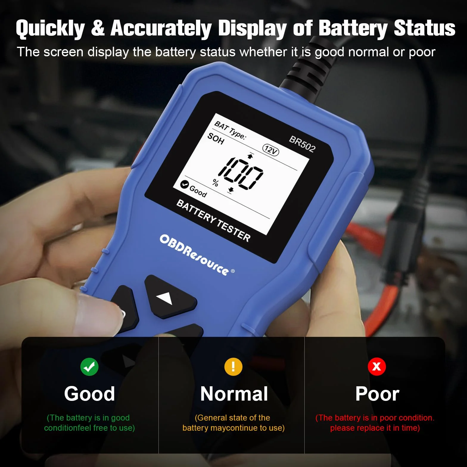 Tester Batterie 6V/12V/24V 100-2000 CCA 2-220 Ah Analizzatore per Auto Moto Tosaerba