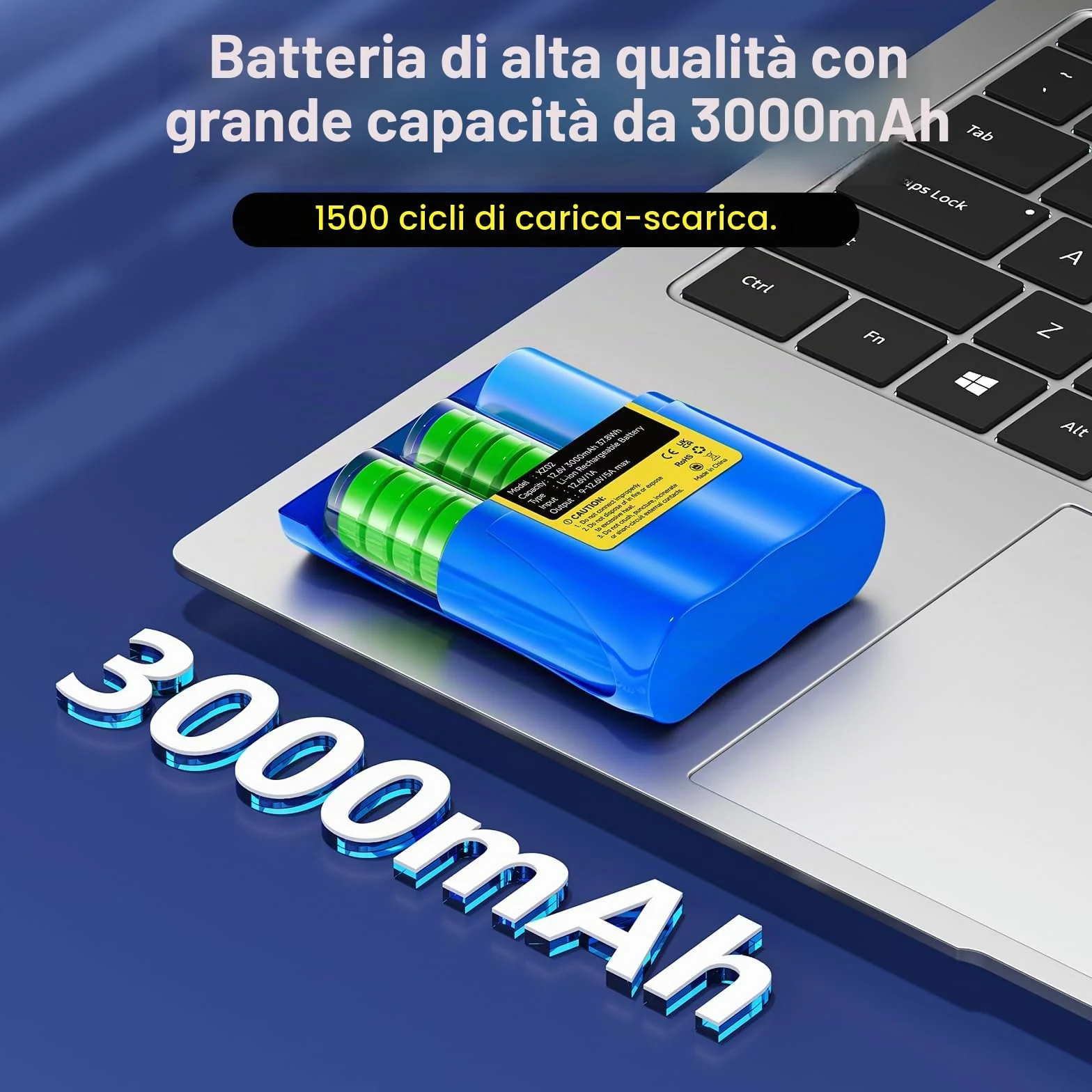 CITYORK 12,6 V CC 3000 mAh batteria ricaricabile agli ioni di litio per pannelli solari, telecamere CCTV, videocamere, strisce luminose LED, lettori MP3, progetti fai-da-te e altro ancora