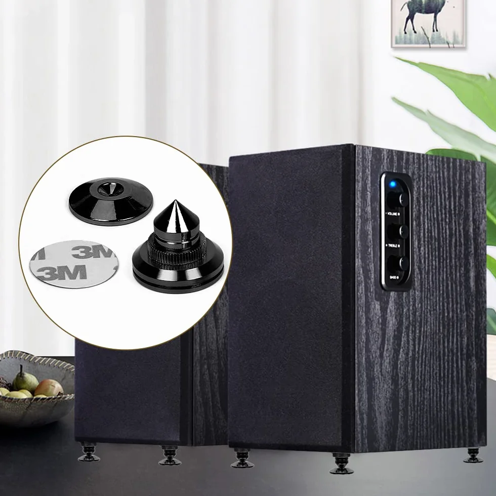 Punte nere per altoparlanti antivibrazione HiFi 8 pezzi