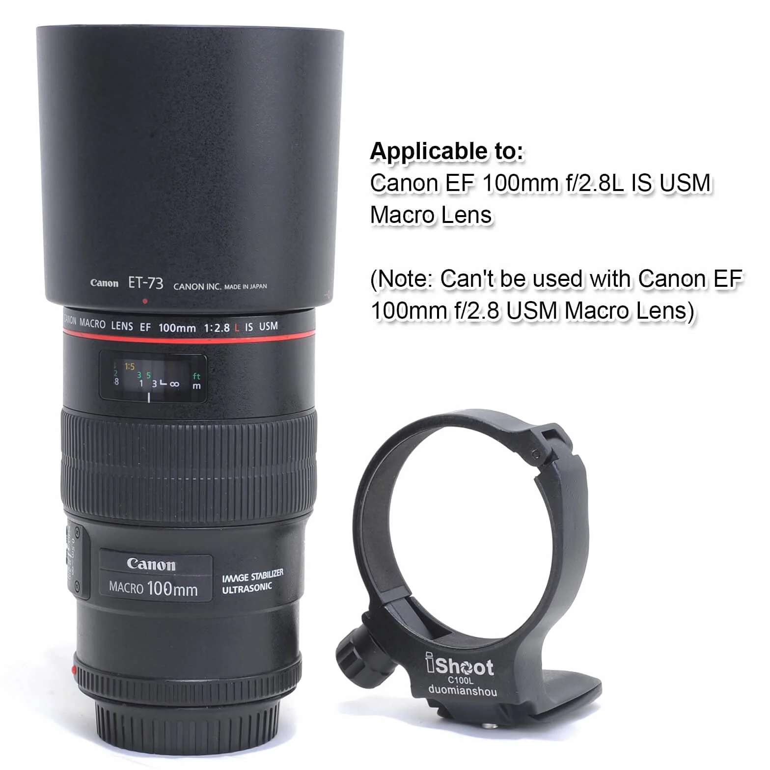 iShoot Metallo Treppiede Anello D Lens Collare Supporto Staffa di Supporto per Canon EF 100mm f/2.8L è USM Macro
