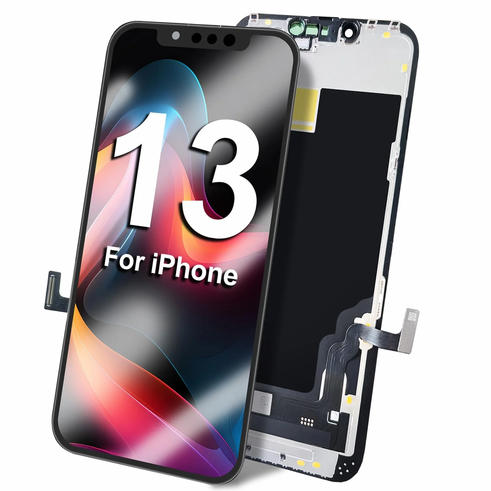 DTD Schermo per iPhone 13, 6,1-Pollice Display FHD e Sostituzione Touch Screen True Tone Programmabile, Face ID compatibile con A2482/ A2631/ A2634/ A2635/ A2633