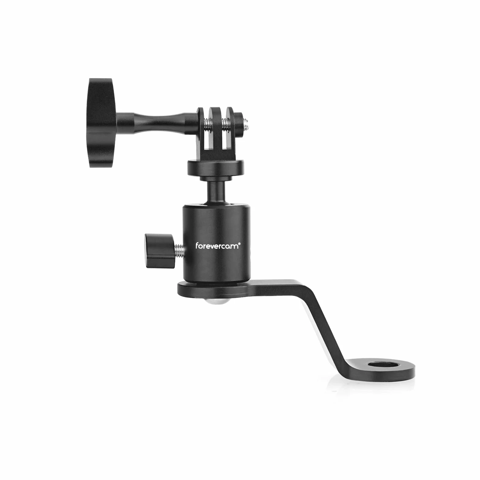 Forevercam Supporto per Moto specchietto retrovisore in Alluminio a 360° Compatibile con Gopro Max Hero 12/11/10/9/8/7/6/5, YI, AKASO, SJCAM, DJI Osmo e Altre Fotocamere di Azione