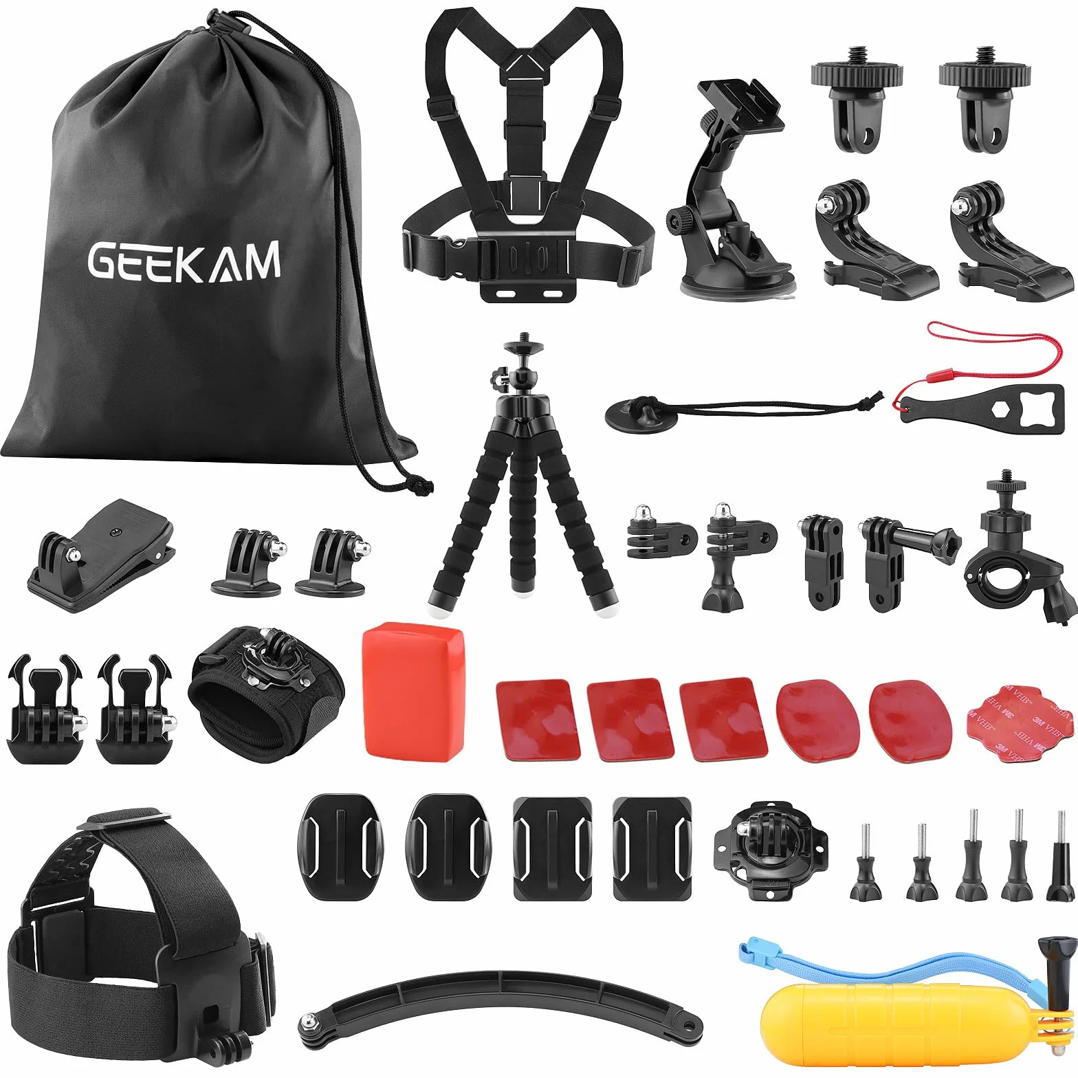 Kit Accessori Action Cam, compatibile con GoPro, AKASO, Campark, Crosstour, APEMAN, COOAU, Apexcam, WOLFANG, Surfola, SJCAM